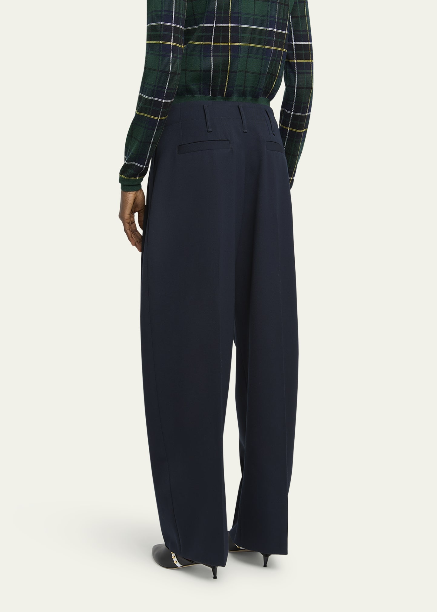 Pleated Barrel-Leg Trousers - 3