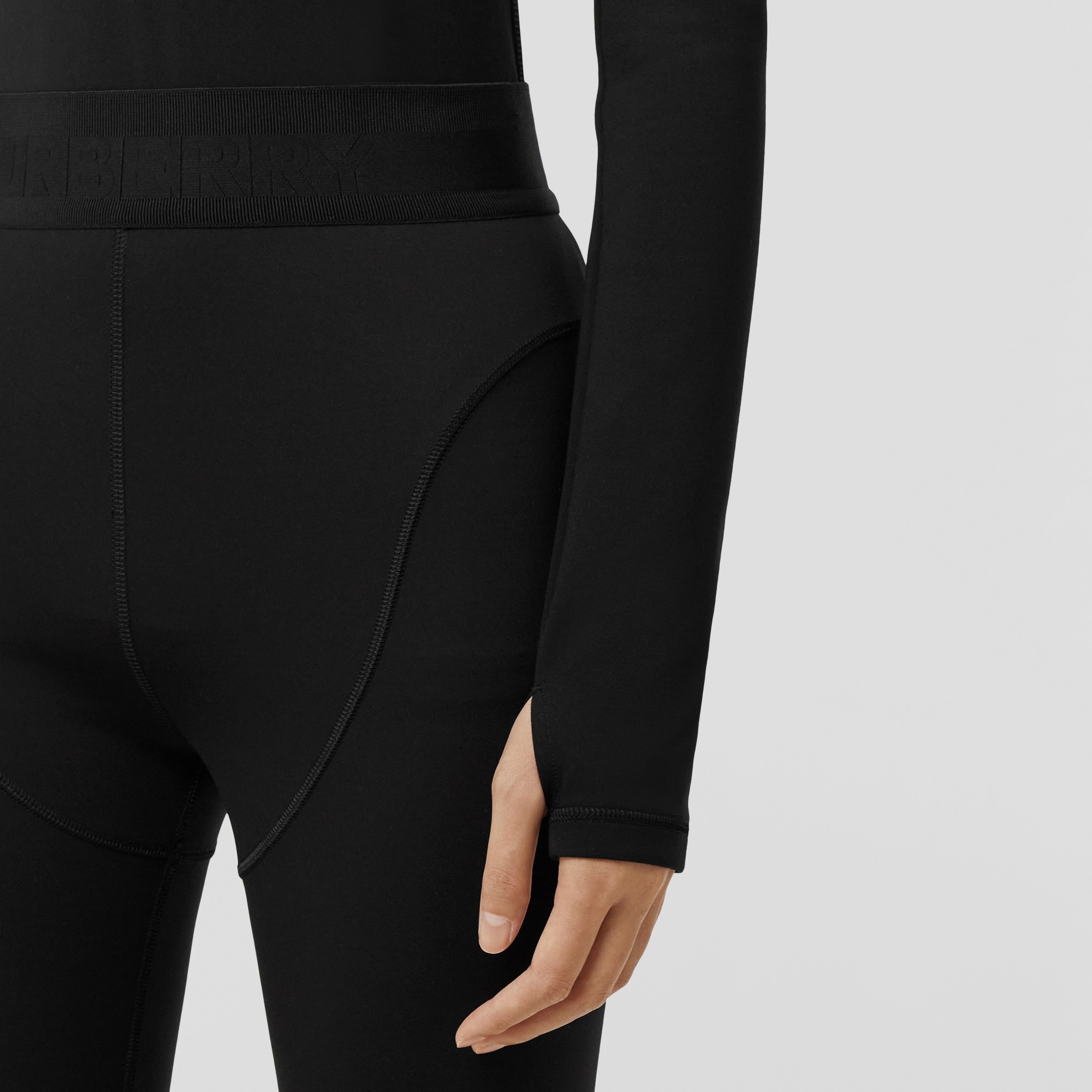 Logo Detail Stretch Jersey Leggings - 5