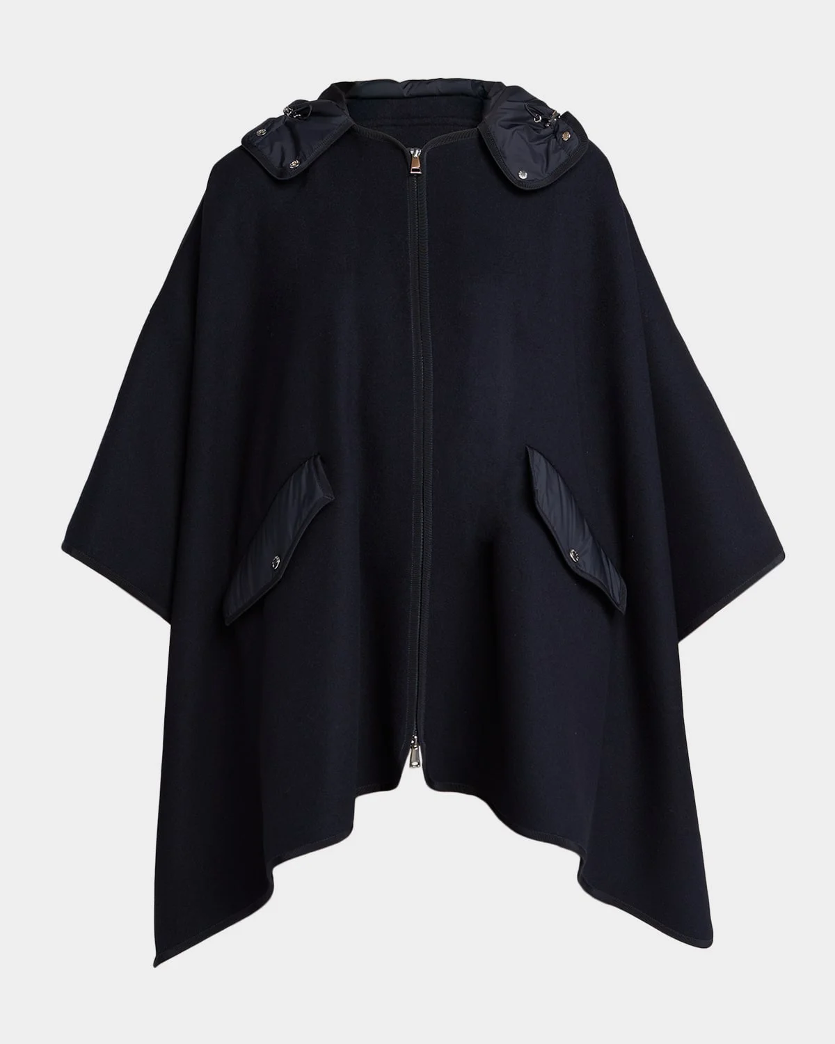Hooded Zip-Front Cape - 1