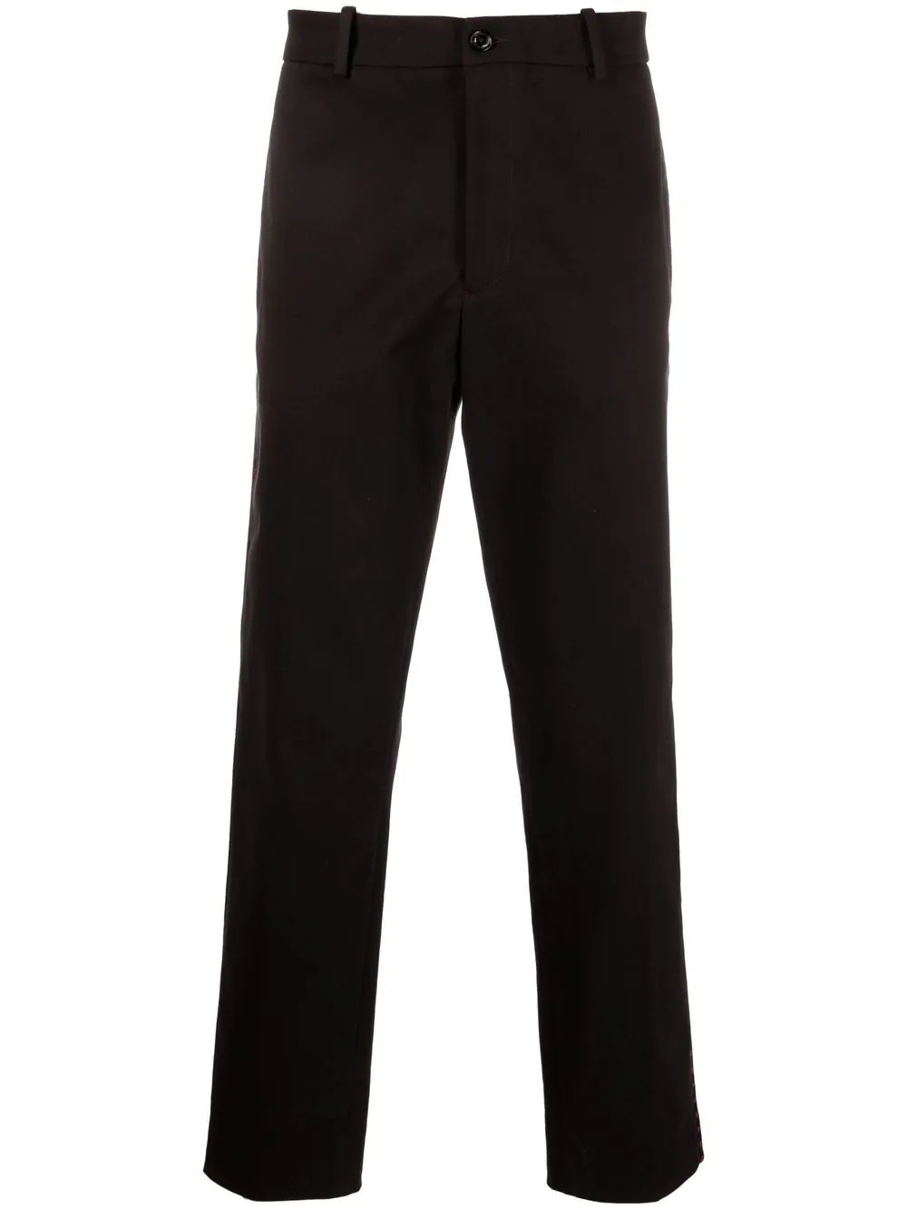 piped-trim straight-leg trousers - 1