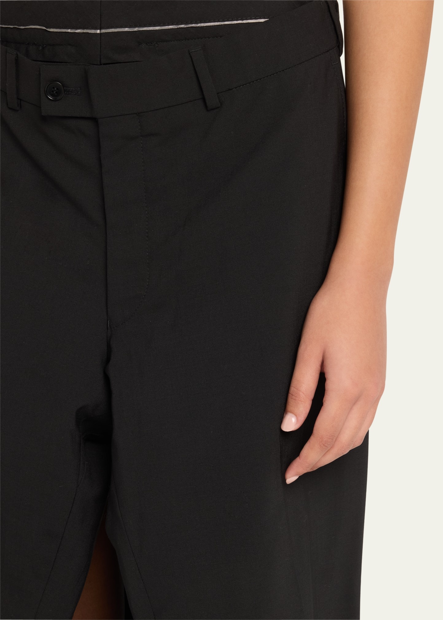 Double Suit Tapered Wool Pants - 5