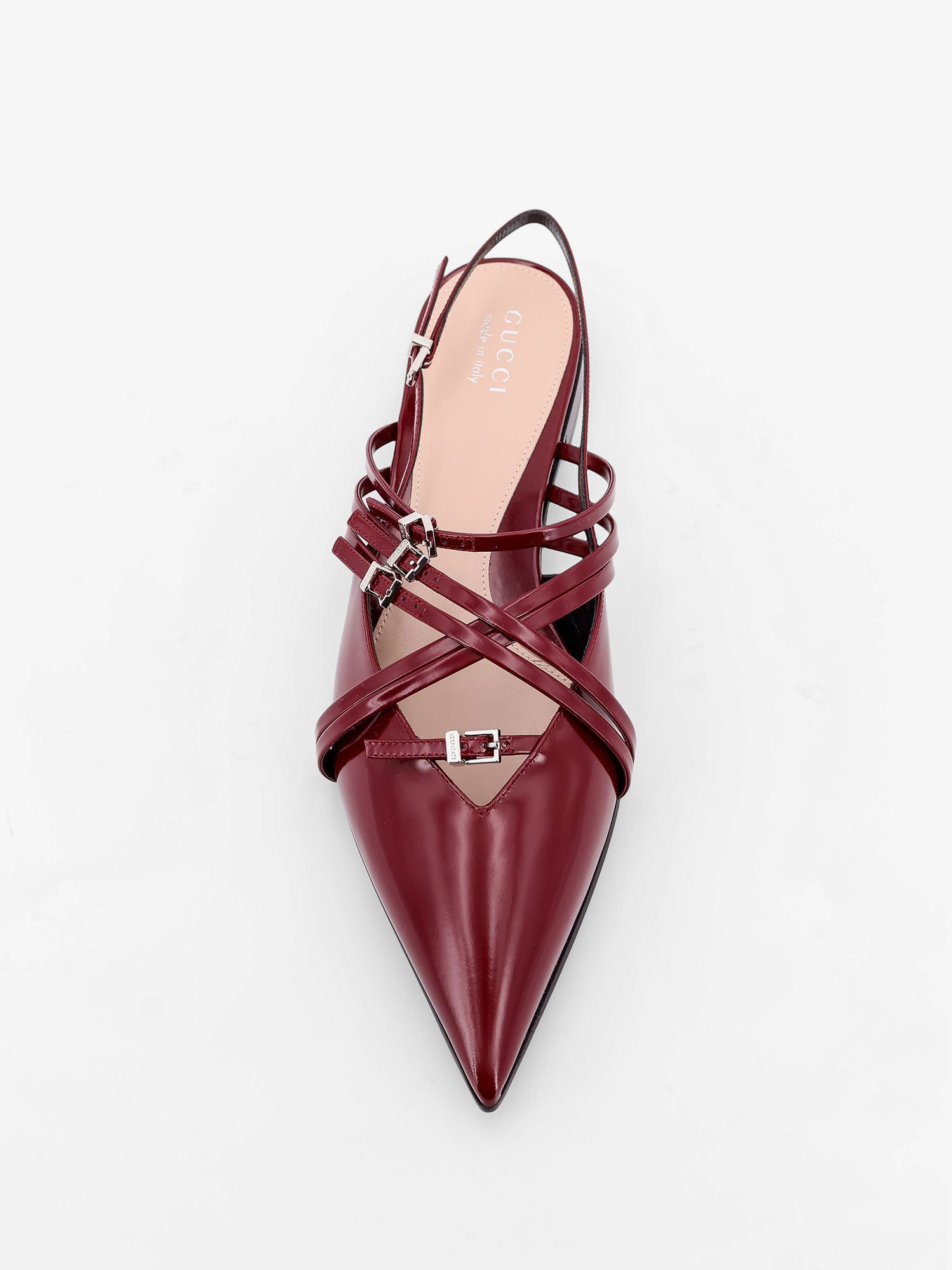 Leather Slingback With Bands And Gucci Buckle - 4