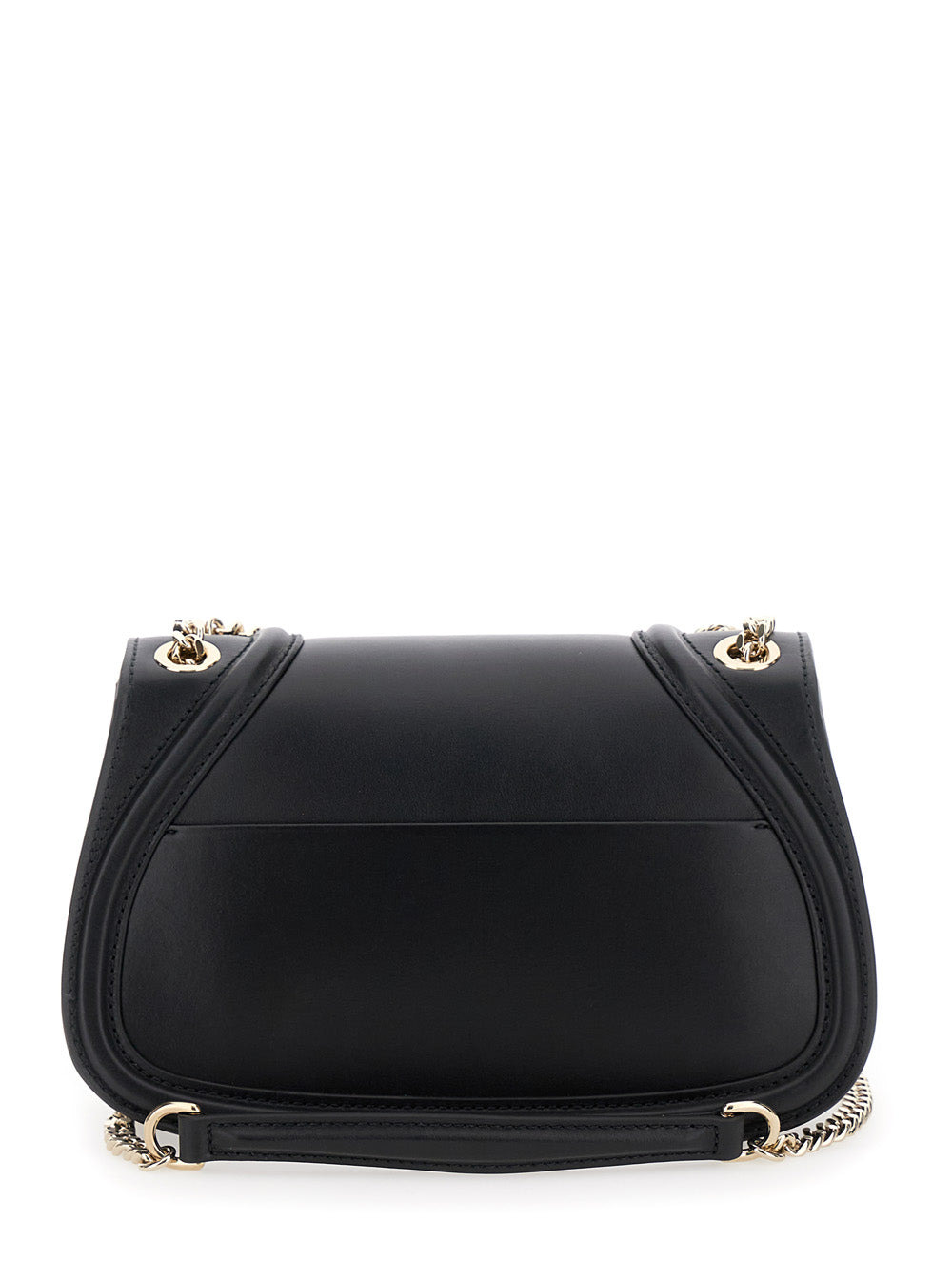 Gucci Women 'Blondie Small' Black Handbag With Metallic Gg Crossover On The Front And Chain Shoulder - 4
