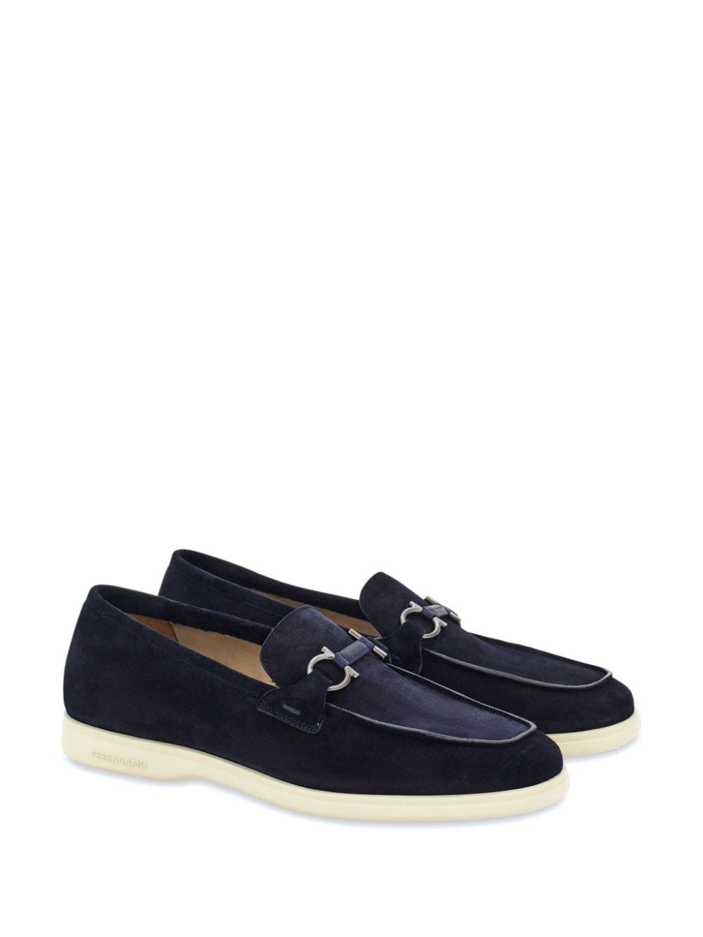 Gancini-plaque suede loafers - 2