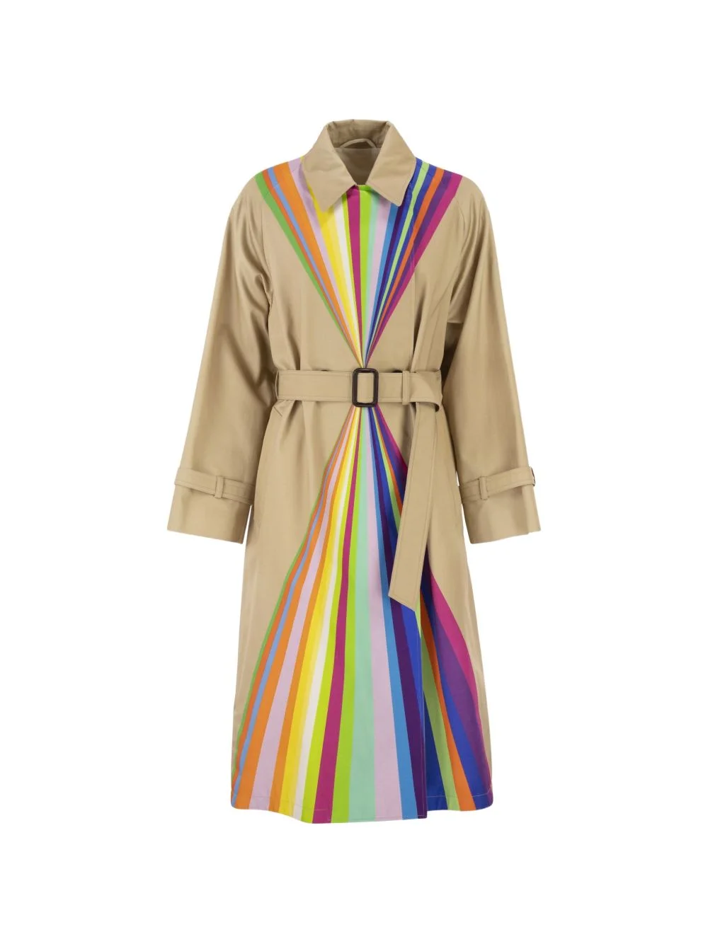 Wkspalanca rainbow-print belted trench coat - 1