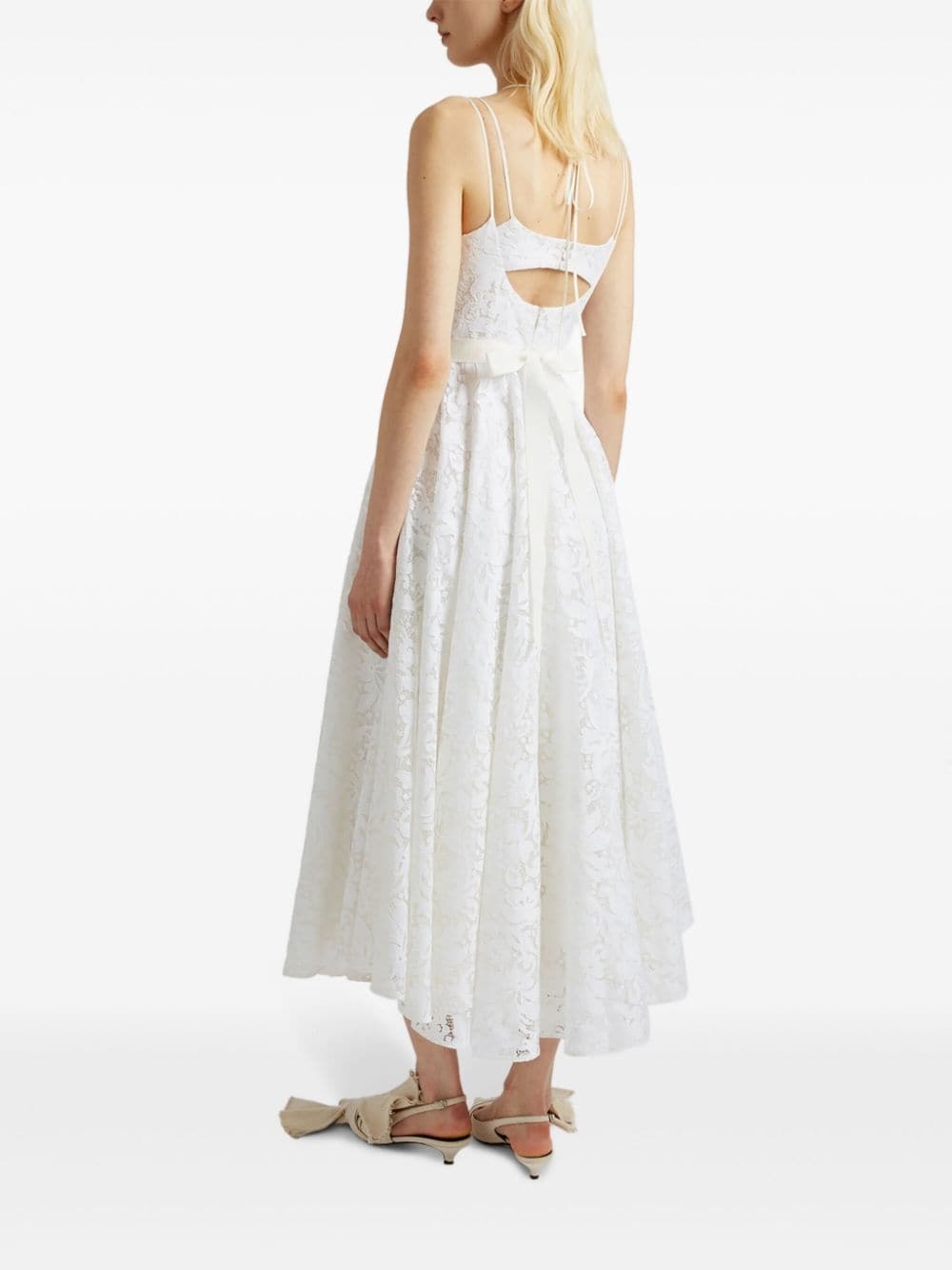 Rea strap-detail lace gown - 3