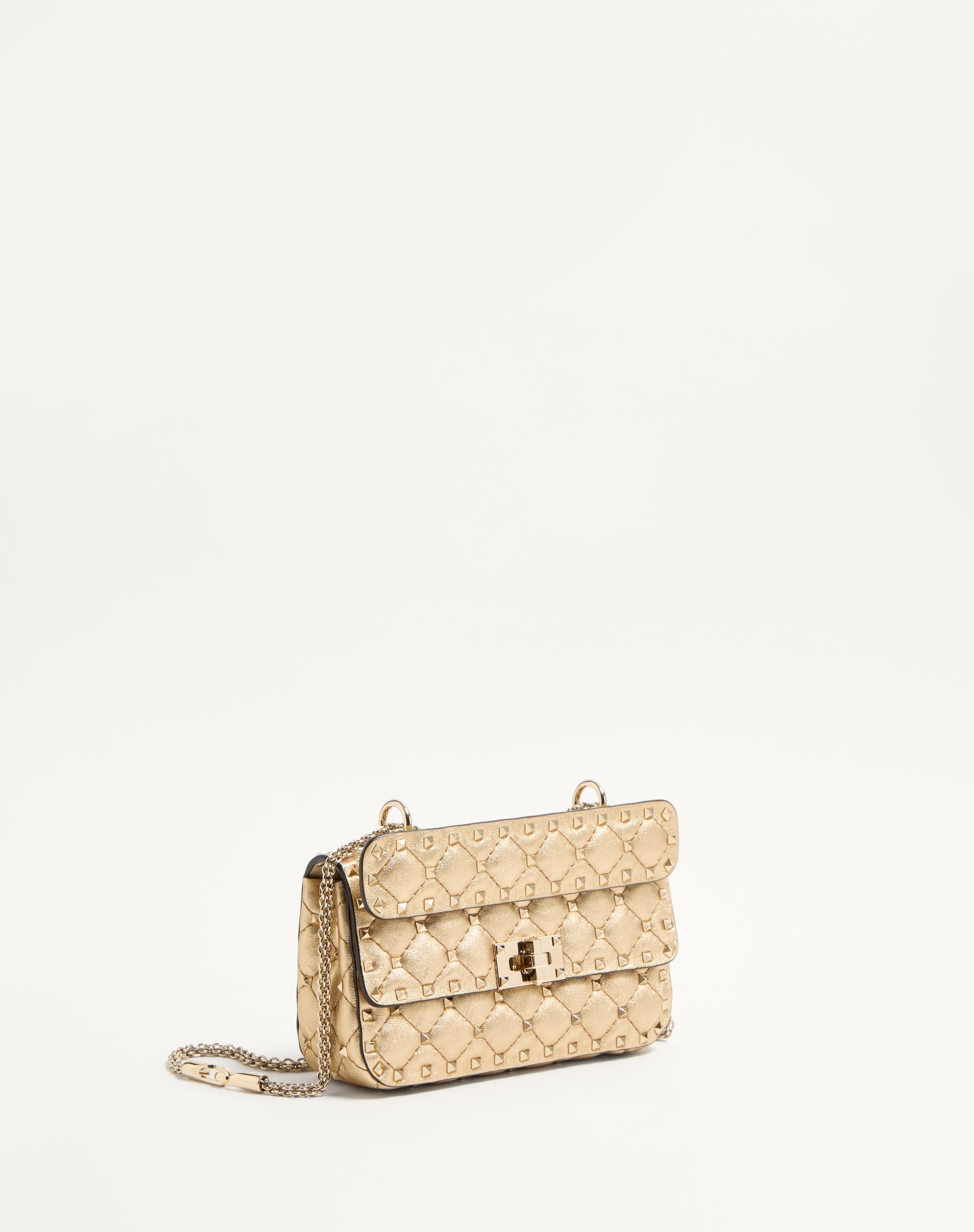 VALENTINO GARAVANI ROCKSTUD SPIKE SMALL LAMINATED NAPPA BAG - 3
