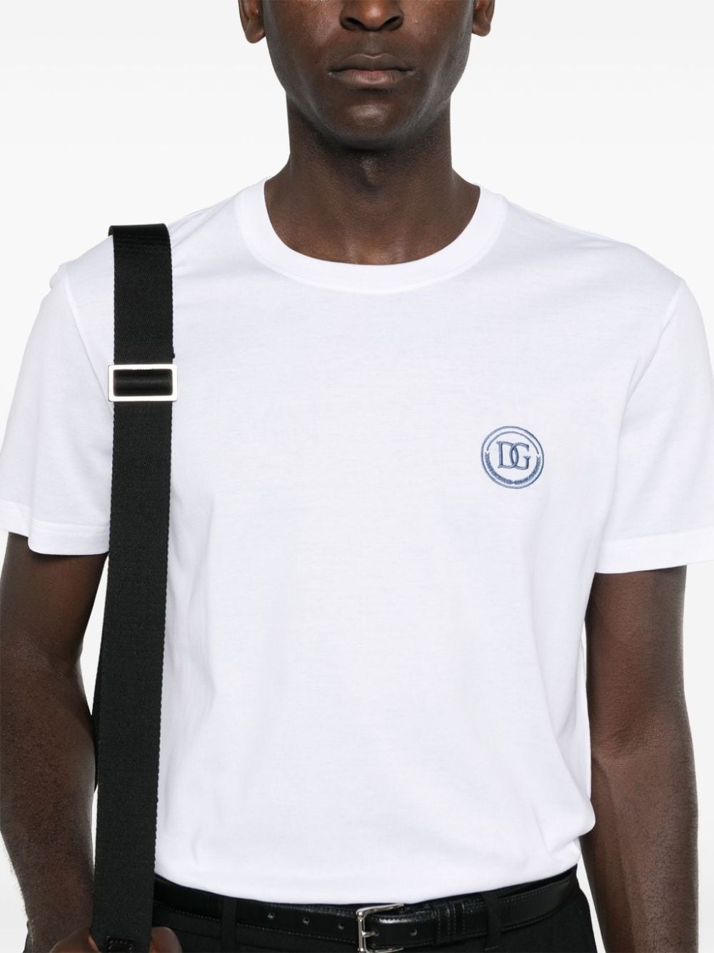 logo-embroidered cotton T-shirt - 5
