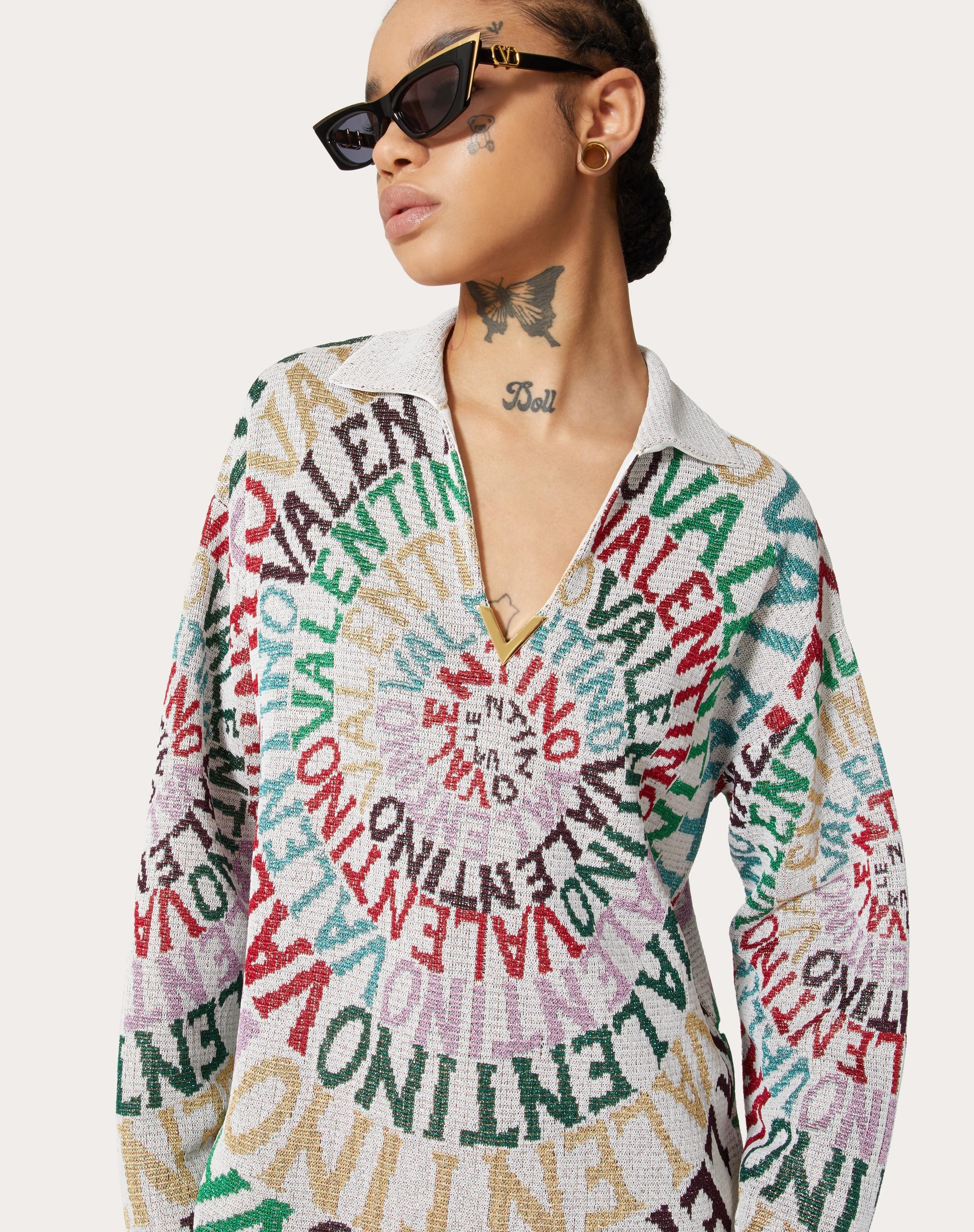 VALENTINO LOOP JACQUARD LUREX SWEATER - 5