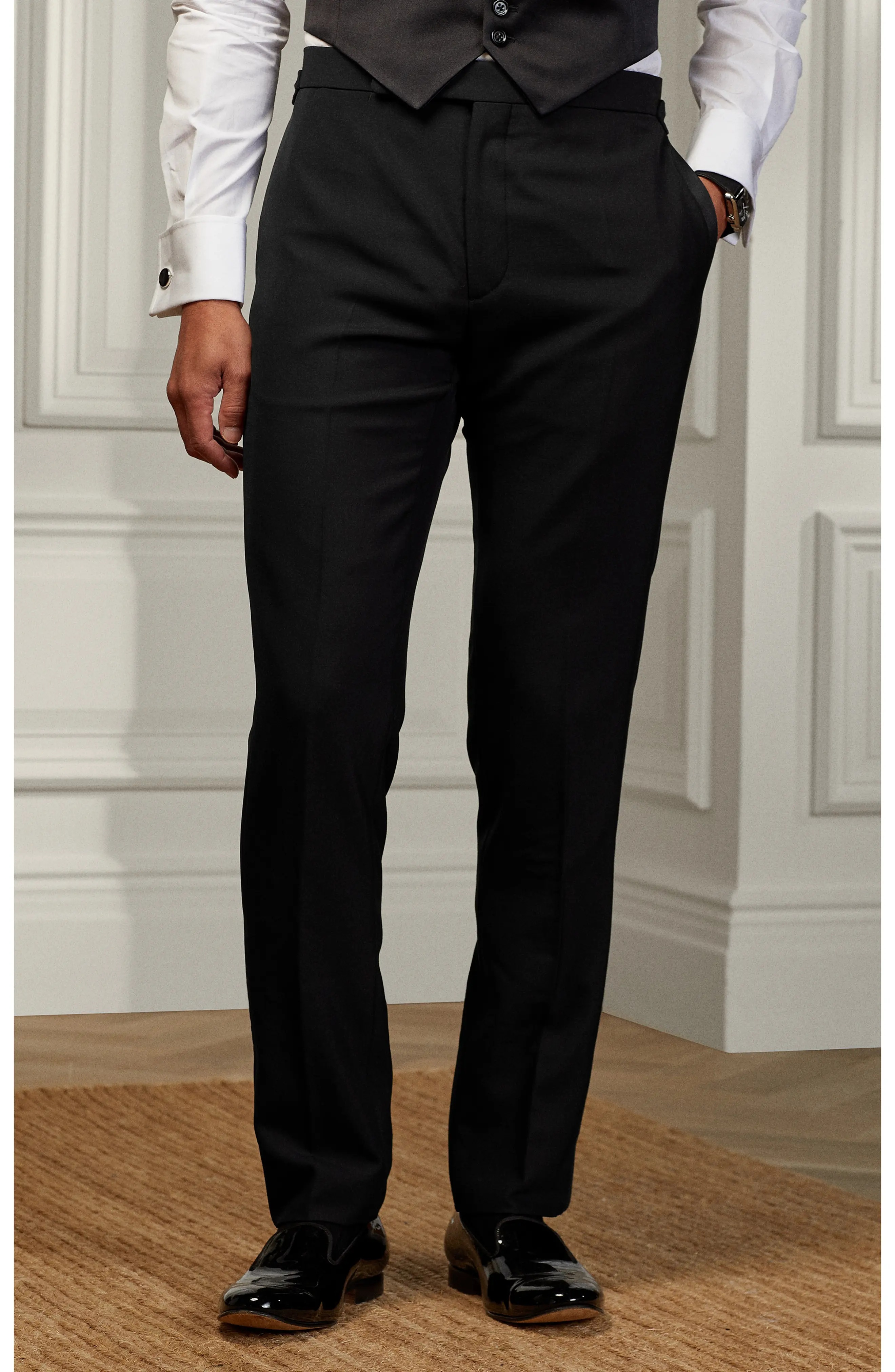 Gregory Wool Barathea Tuxedo Pants - 3