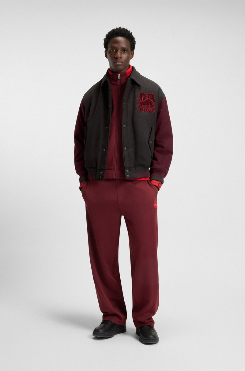 HUGO HUGO X RB REGULAR-FIT VARSITY-STYLE JACKET WITH BULL GRAPHICS outlook