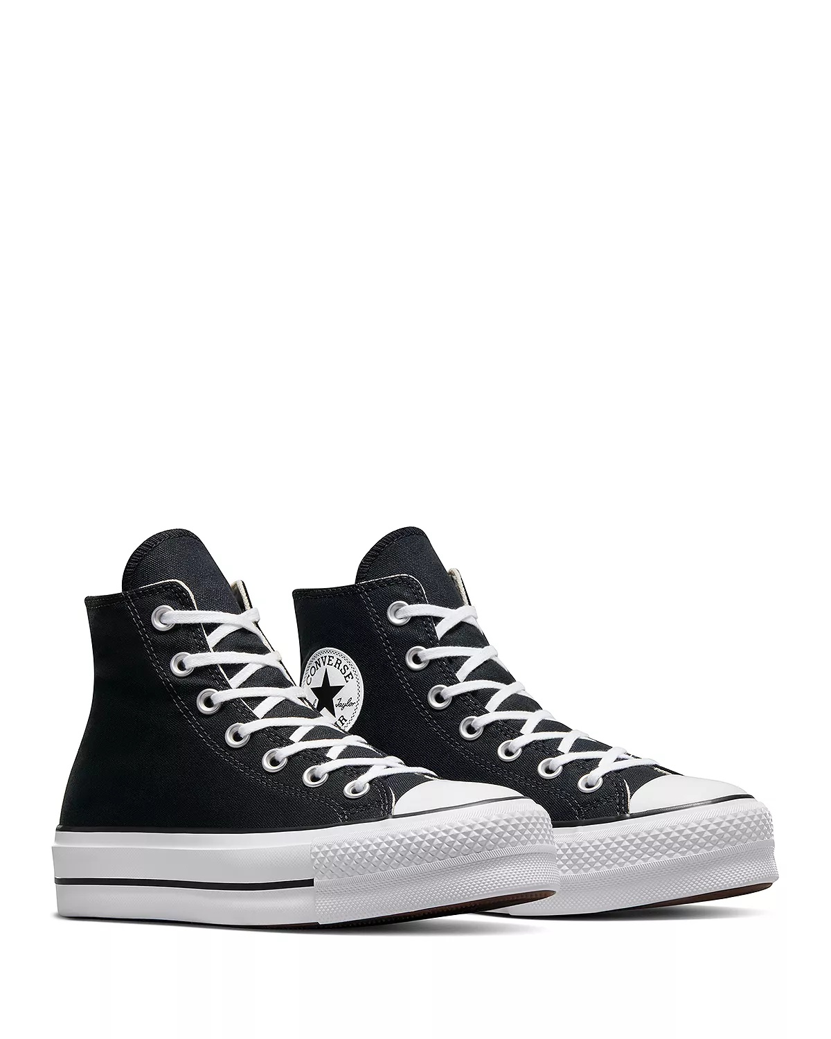Women's Chuck Taylor All Star Hi Top Black & White Platform Sneakers - 6