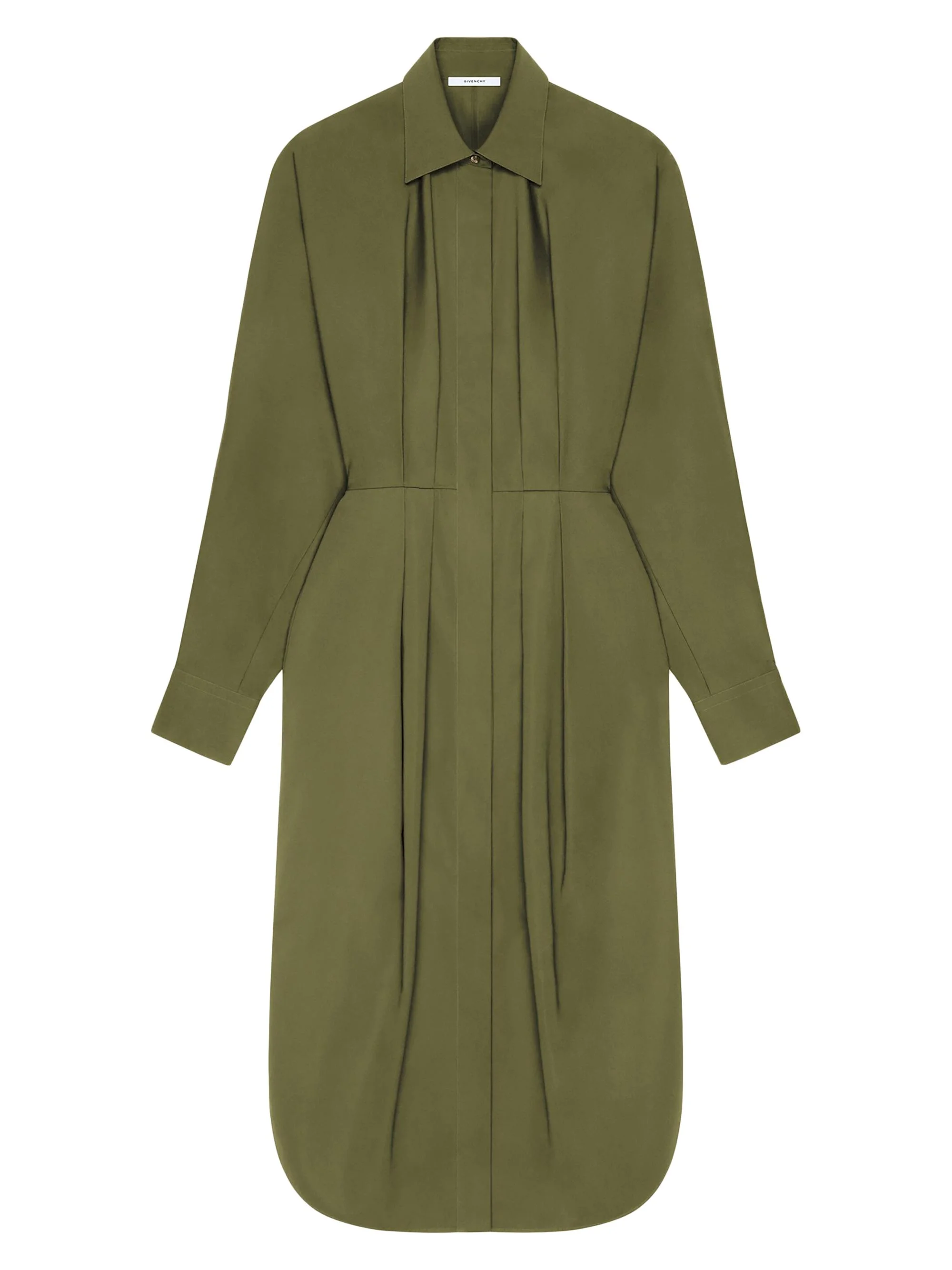 Women's Shirt Dress in Poplin - Khaki - 1