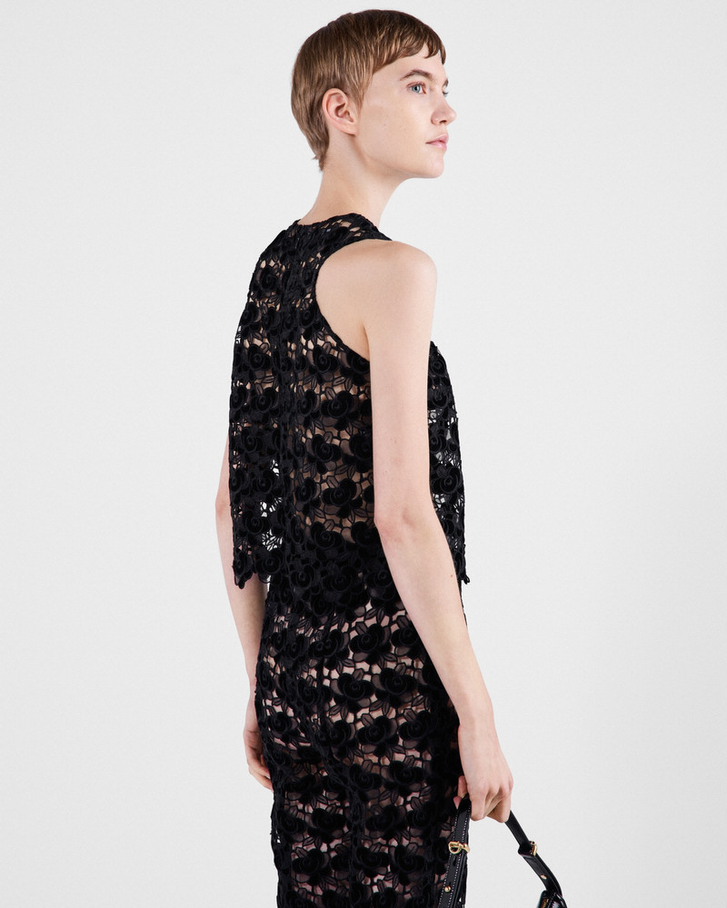 Guipure top with Camellia embroidery 3