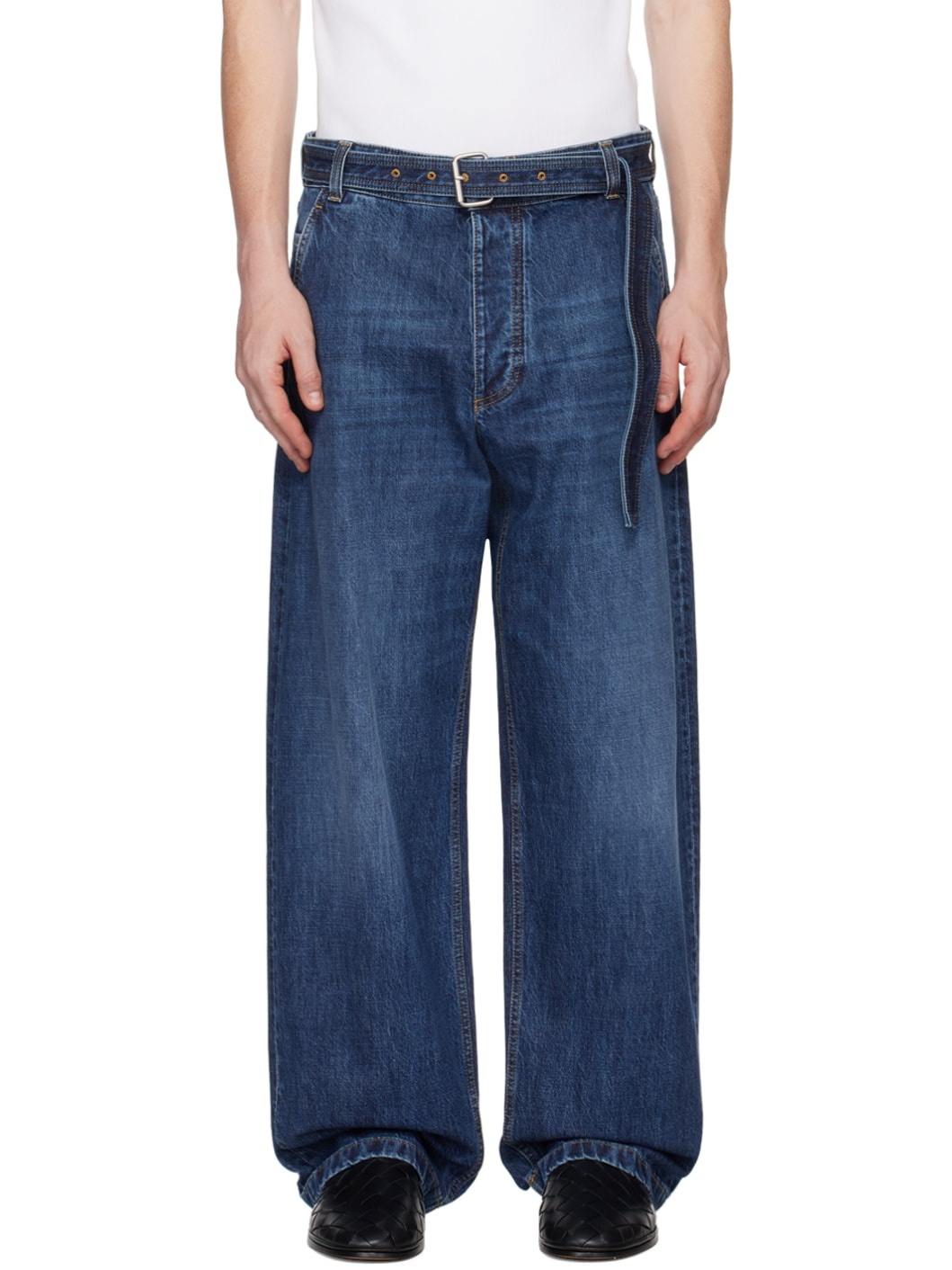 Indigo Belted Jeans - 1