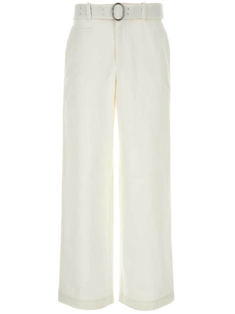belted-waist wide-leg trousers 1
