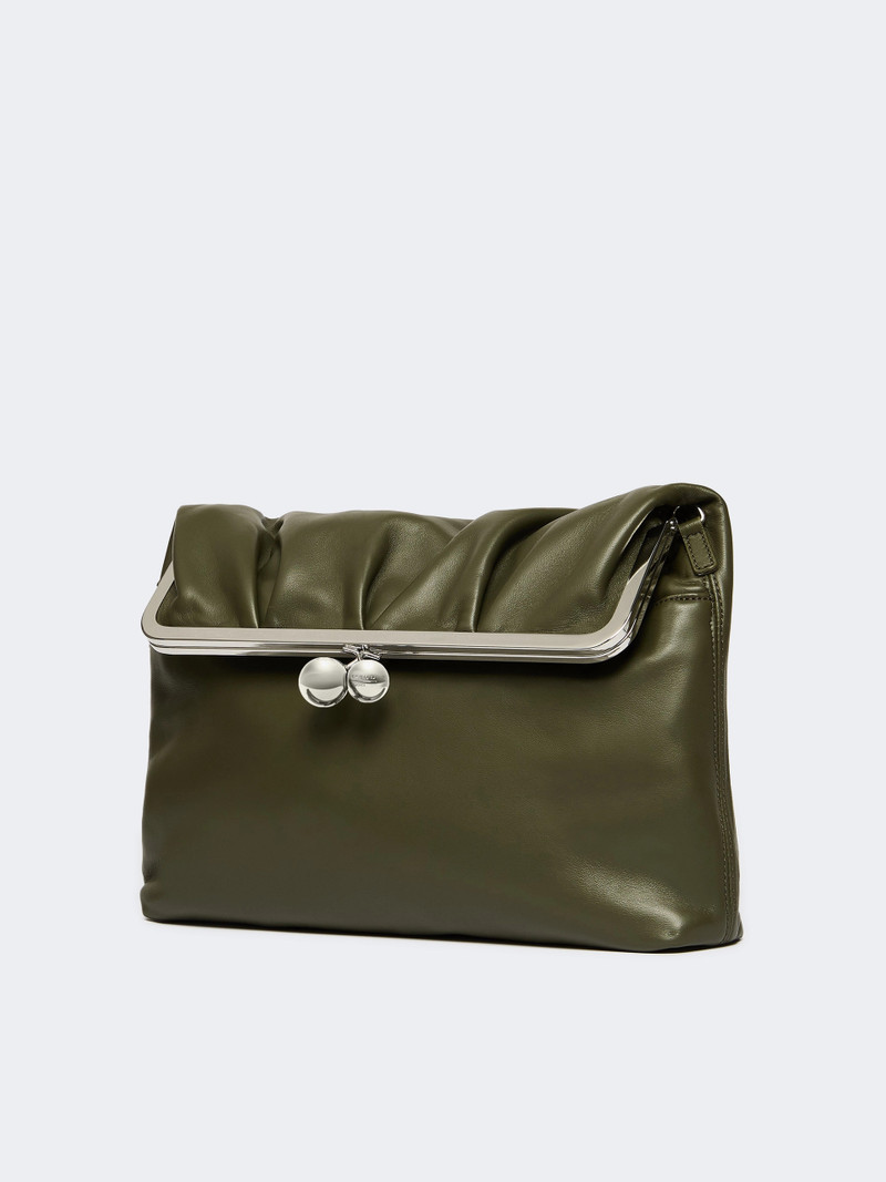 WEEKEND Max Mara Shiny Nappa leather envelope Pasticcino Bag - DARK GREEN outlook