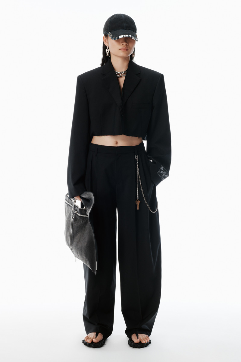 Alexander Wang Black Wool-Blend Mid-Rise Pants outlook