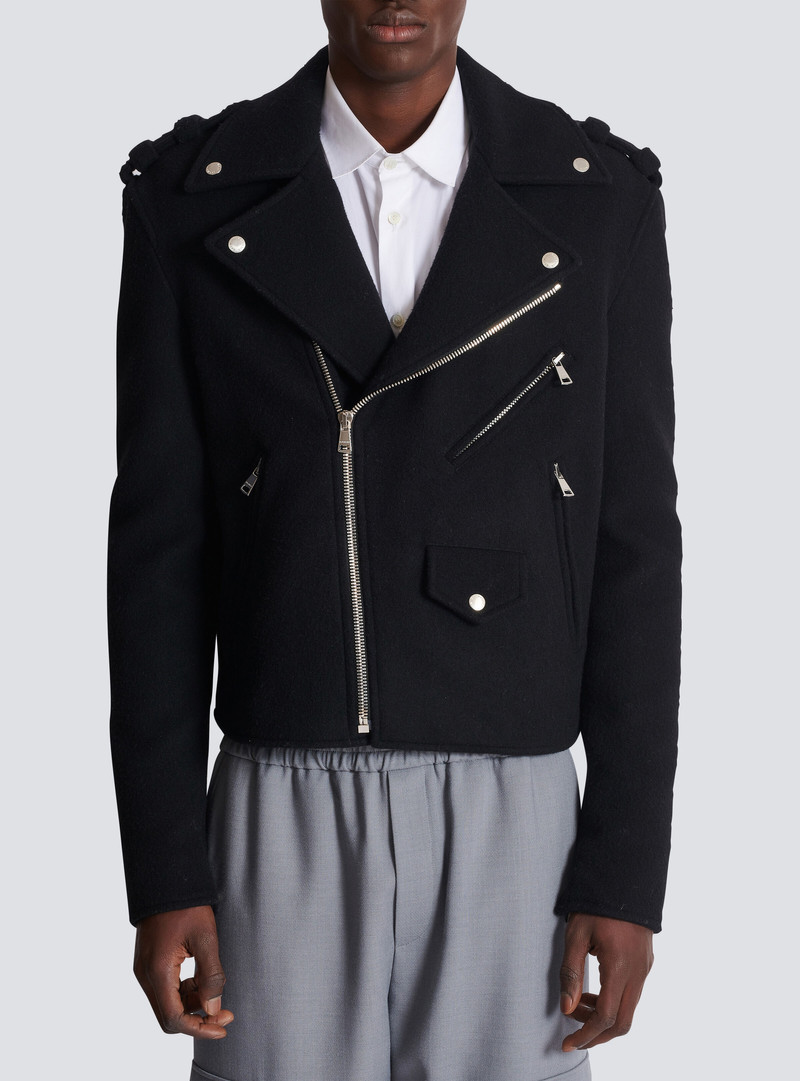 Biker jacket in felted wool 5