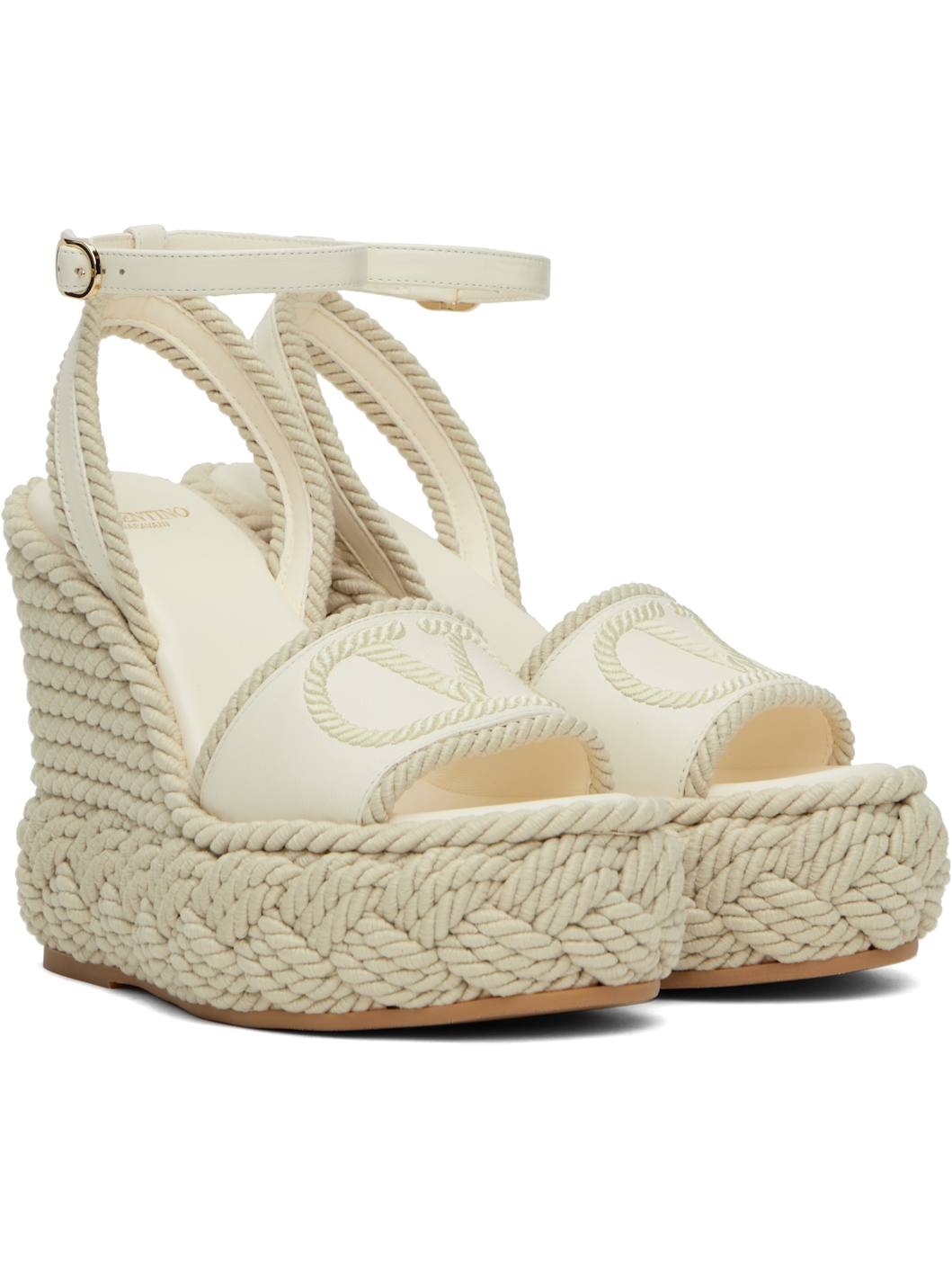 Off-White VLogo Torchon Wedge Sandals - 4