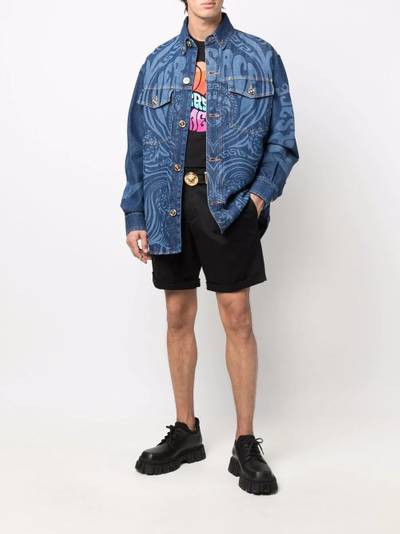 VERSACE logo-print denim jacket outlook