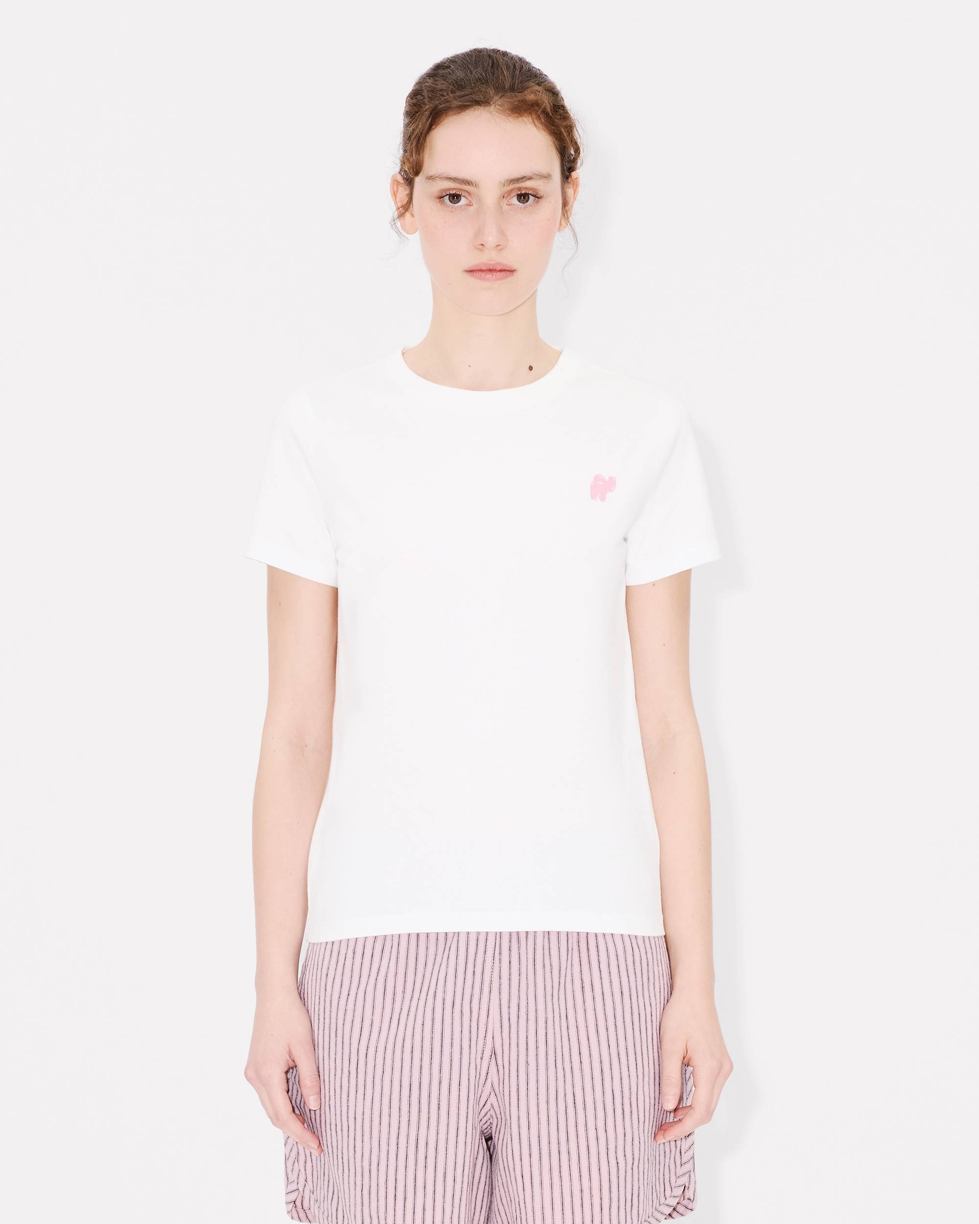 'KENZO Elephant Logo' embroidered T-shirt in cotton - 3