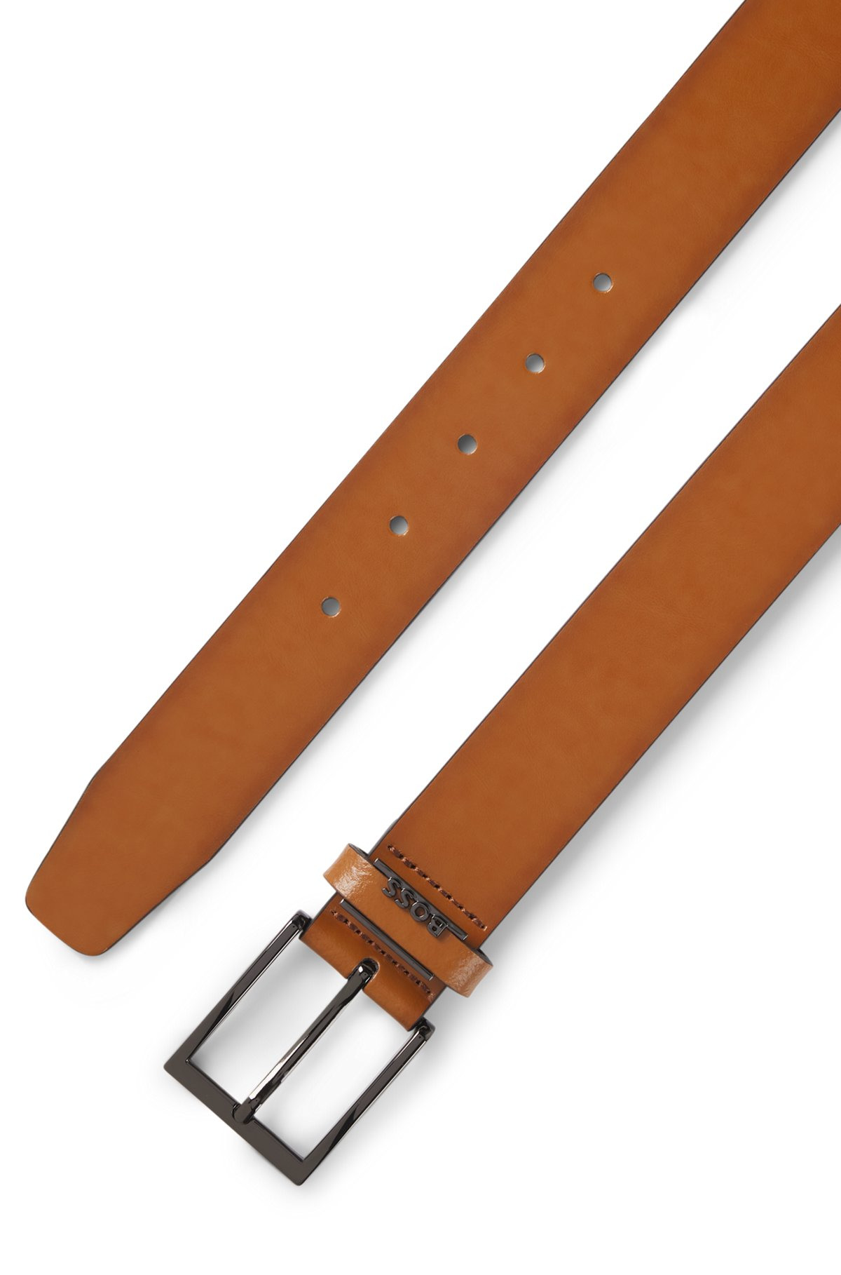 ITALIAN-LEATHER BELT WITH LOGO KEEPER - 3