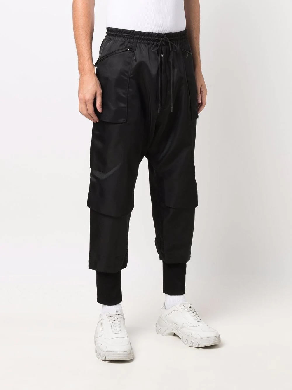 flap-pocket tapered track pants - 3