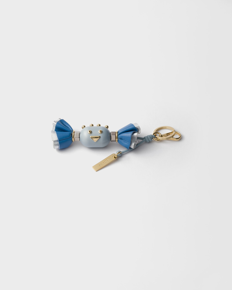 Candy Plexiglas and leather key ring charm 1