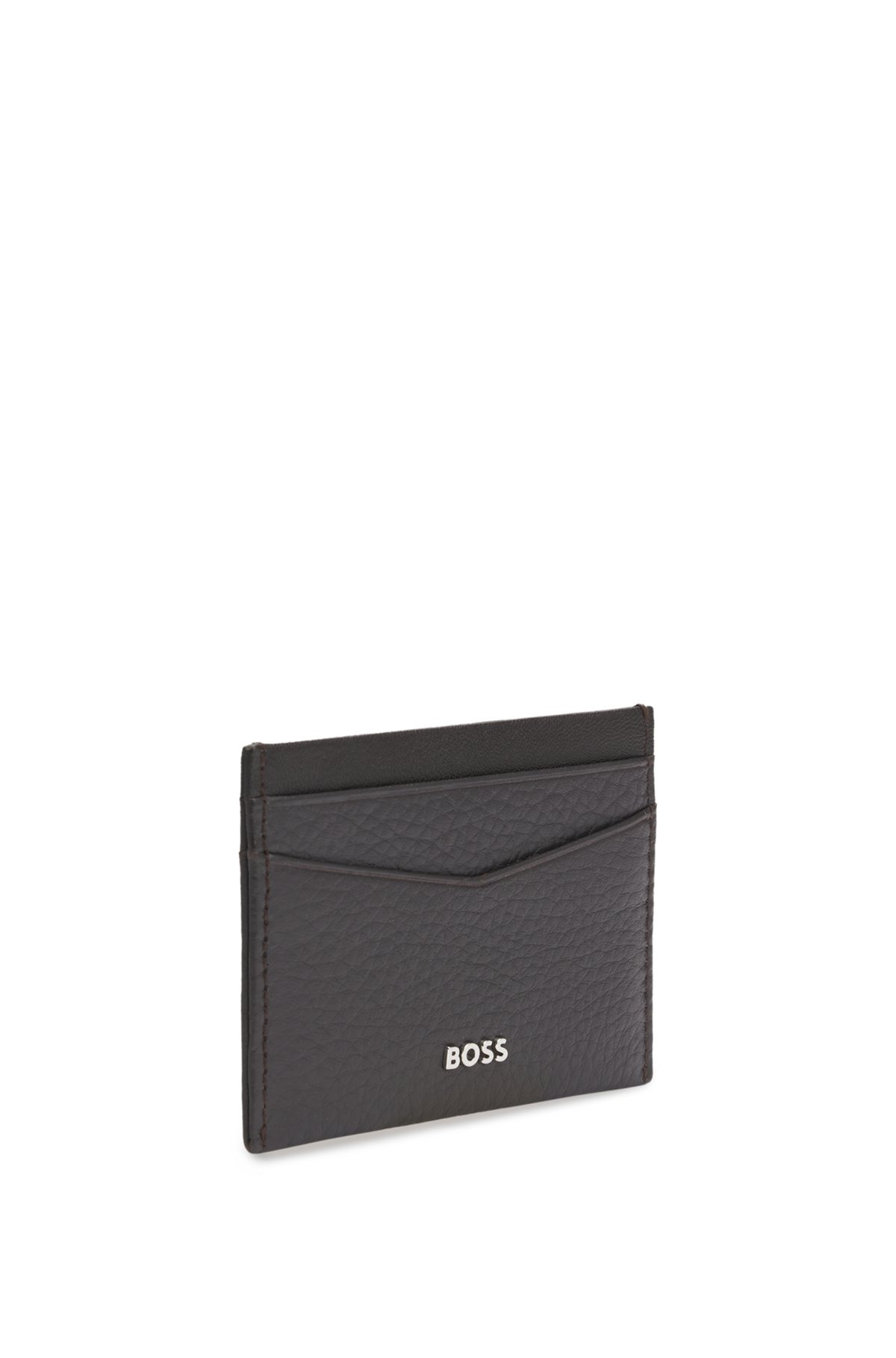 GRAINED-LEATHER CARD HOLDER WITH LOGO LETTERING - 4