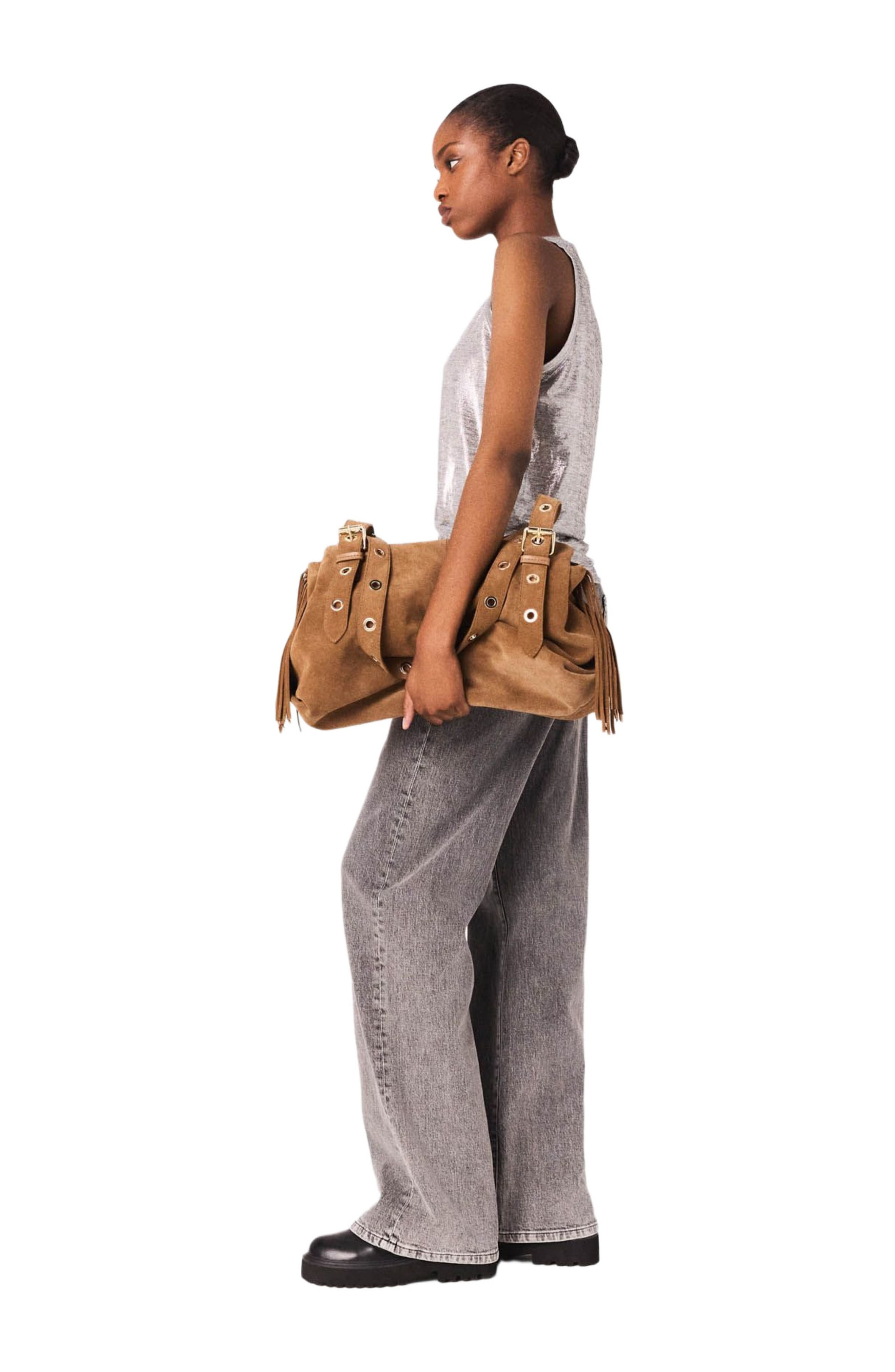 maje Metallic vest top in Silver at Nordstrom - 3