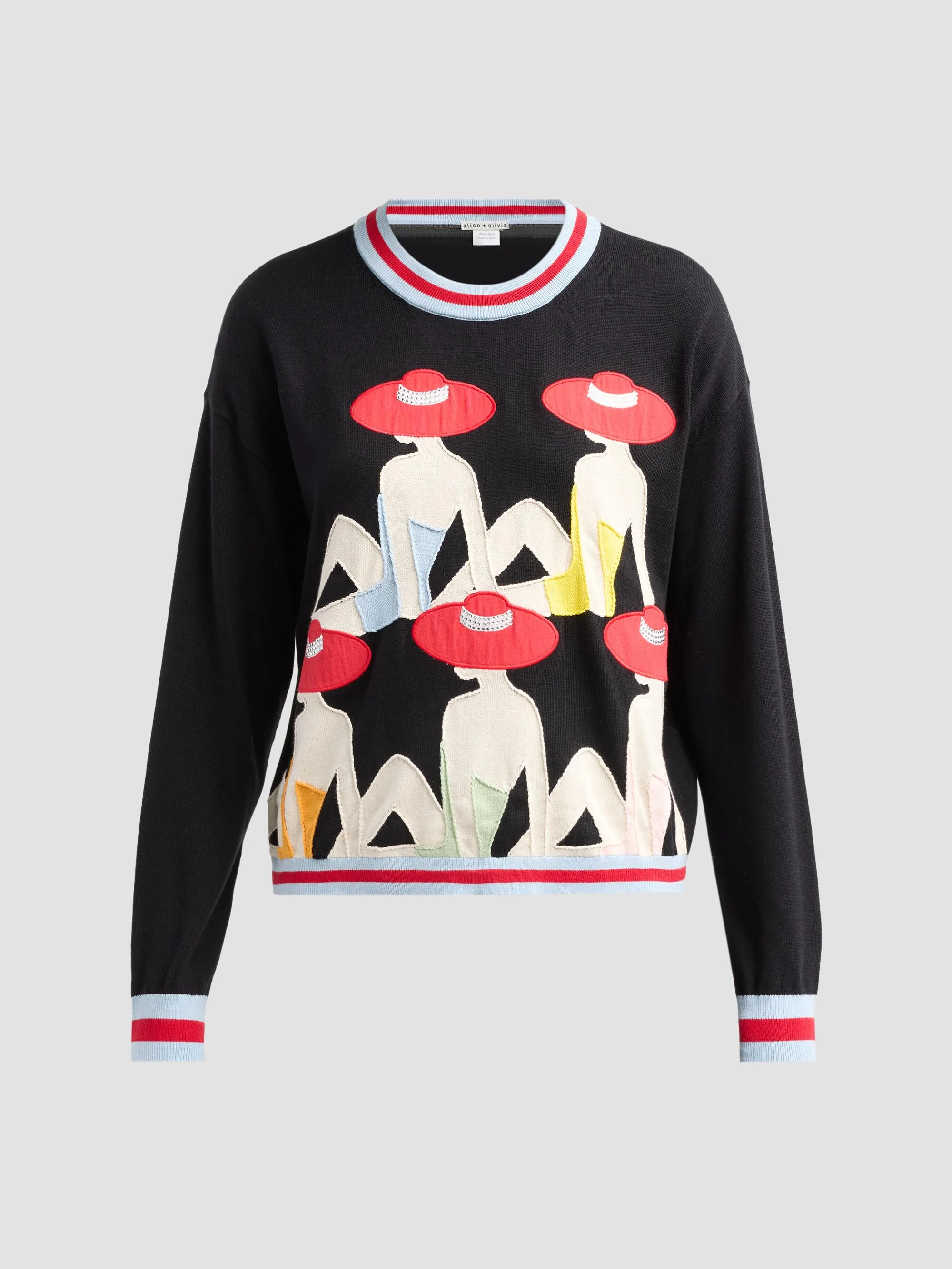 Women's Gleeson Embroidered Stretch-Cotton Crewneck Sweater - Multi - 1