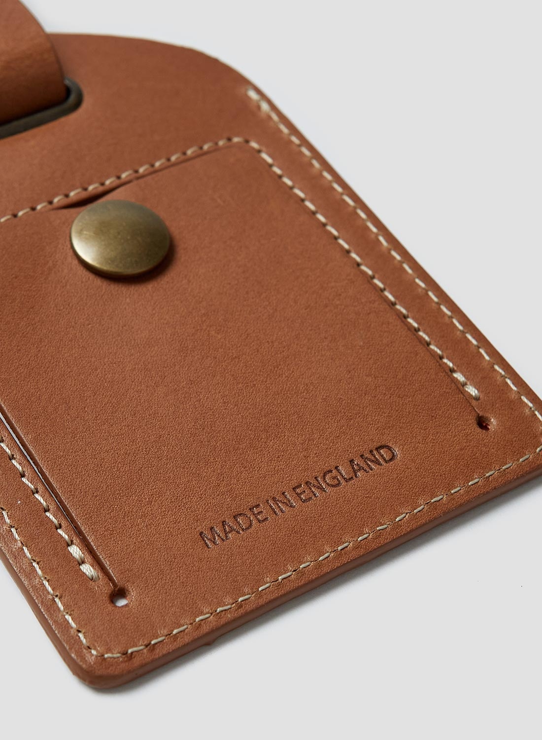 Leather Luggage Tag in Tan - 4