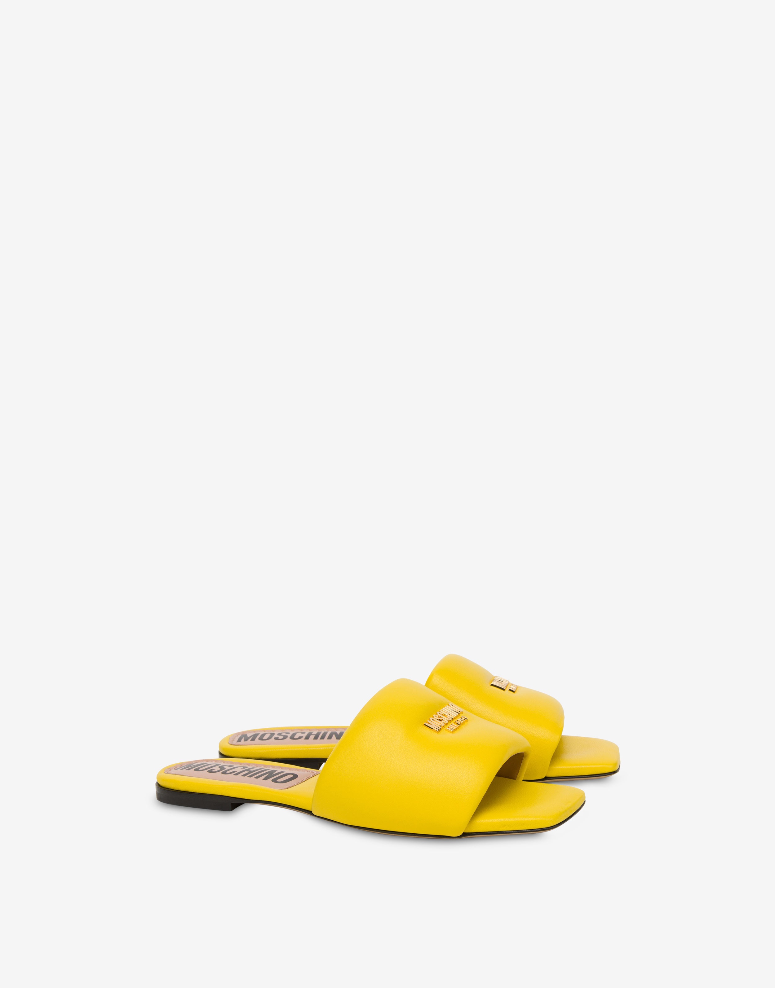 METAL LOGO NAPPA LEATHER FLAT SANDALS - 1