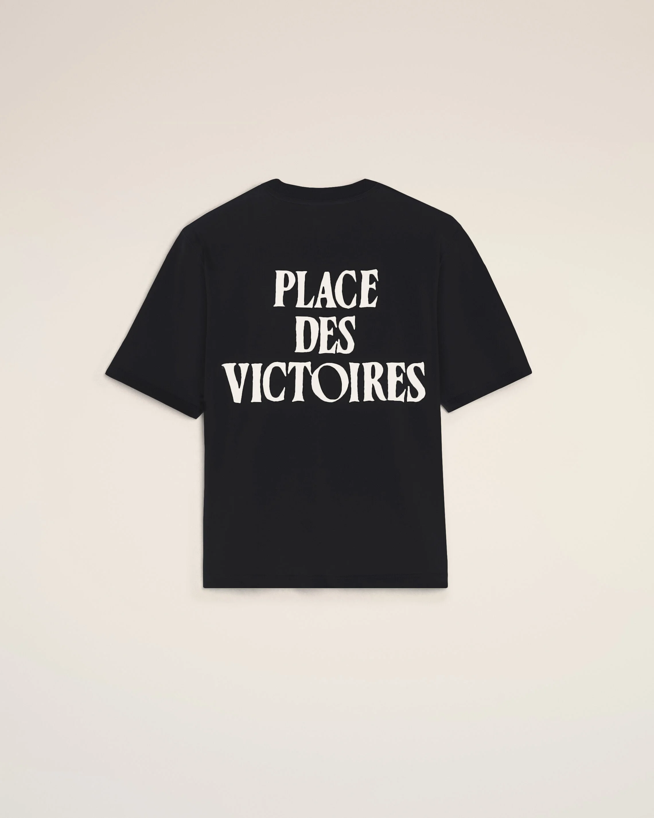 BLACK PRINTED COTTON "PLACE DES VICTOIRES" T-SHIRT - 1