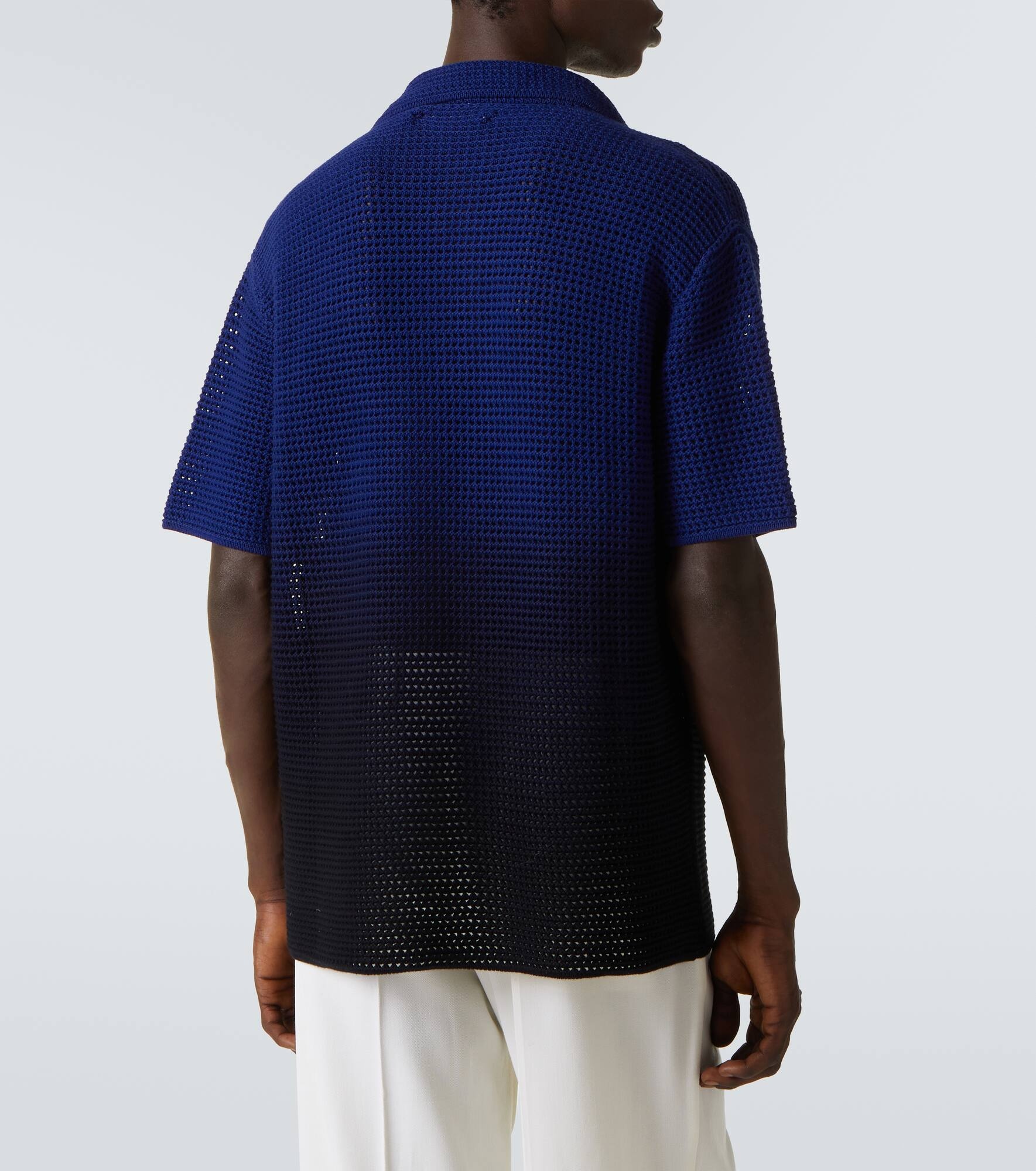 Cotton crochet polo shirt - 4