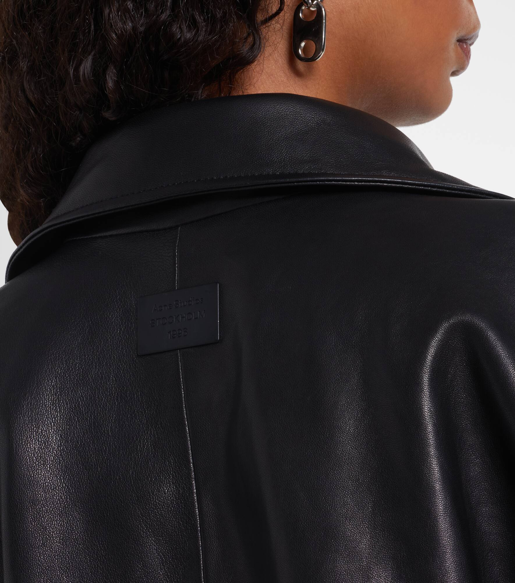 Logo leather jacket - 6
