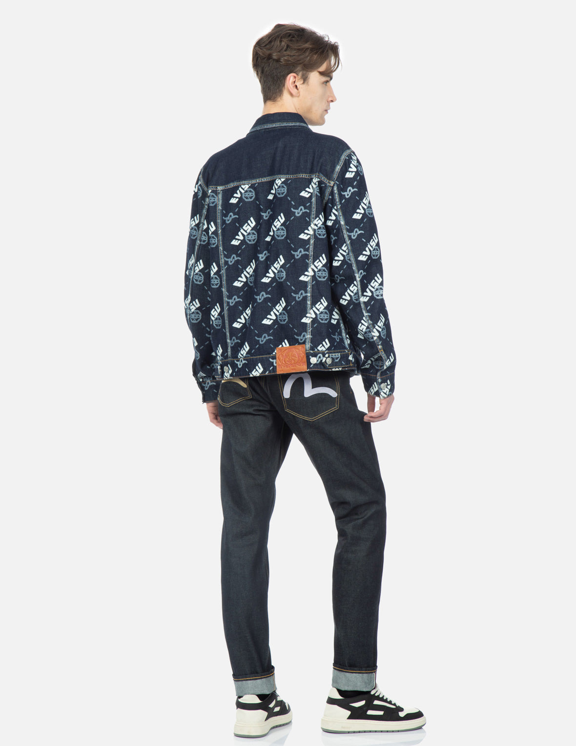 DOUBLE MONOGRAM PRINT DENIM JACKET - 4