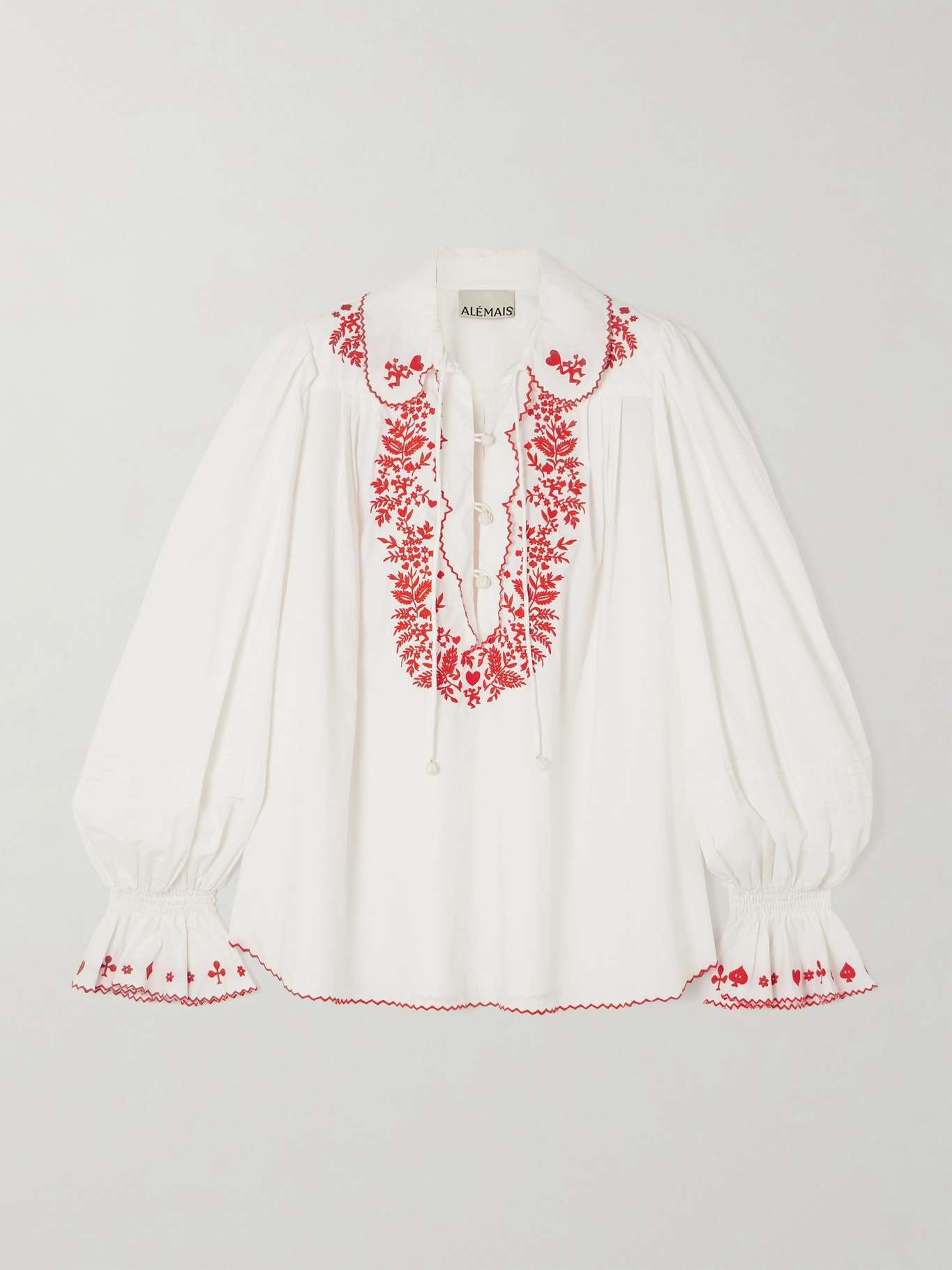 Hearts embroidered organic cotton-poplin shirt - 1