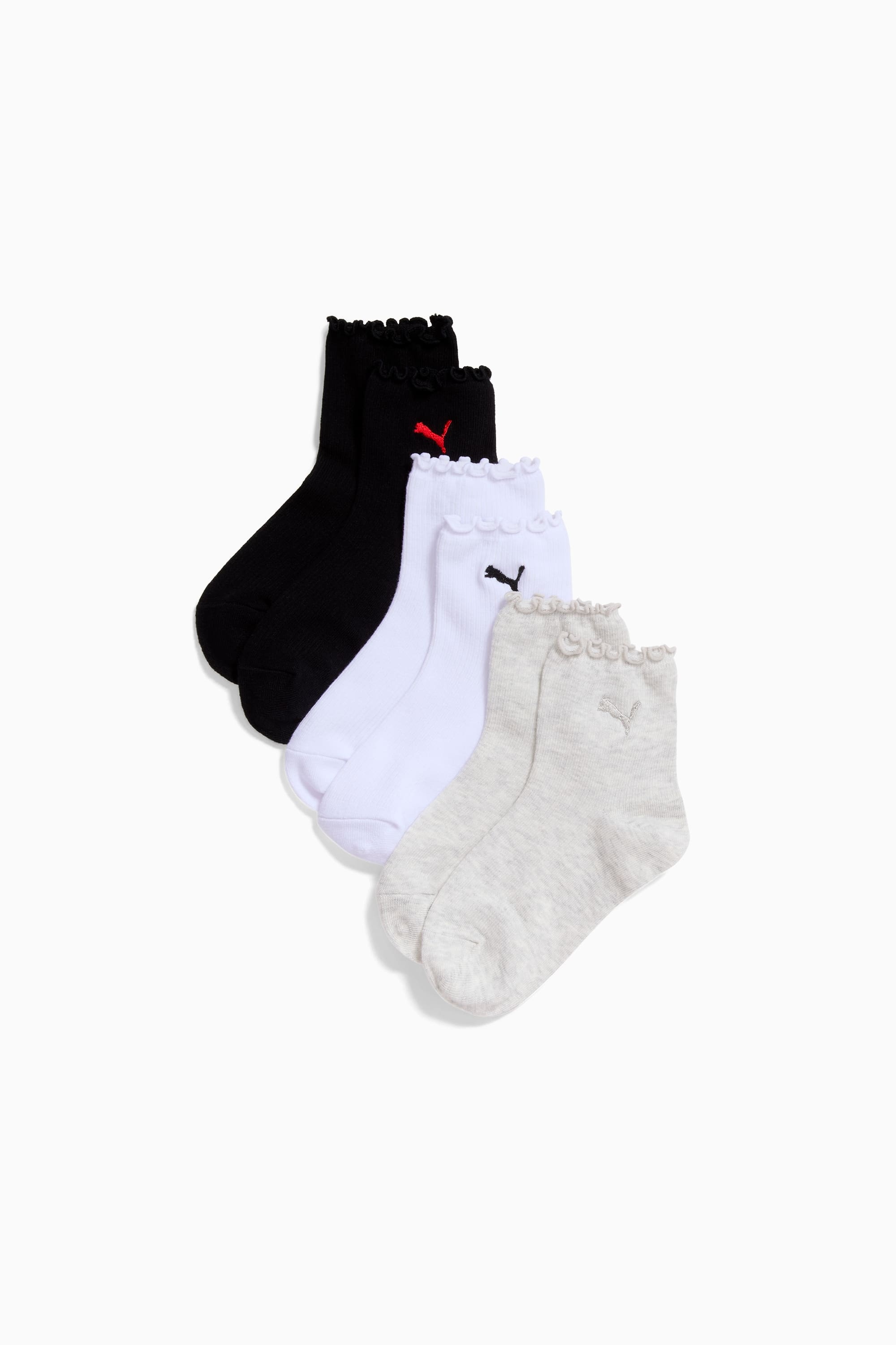 Women's Non-Terry Quarter-Length Crew Socks (3 Pairs) - 1