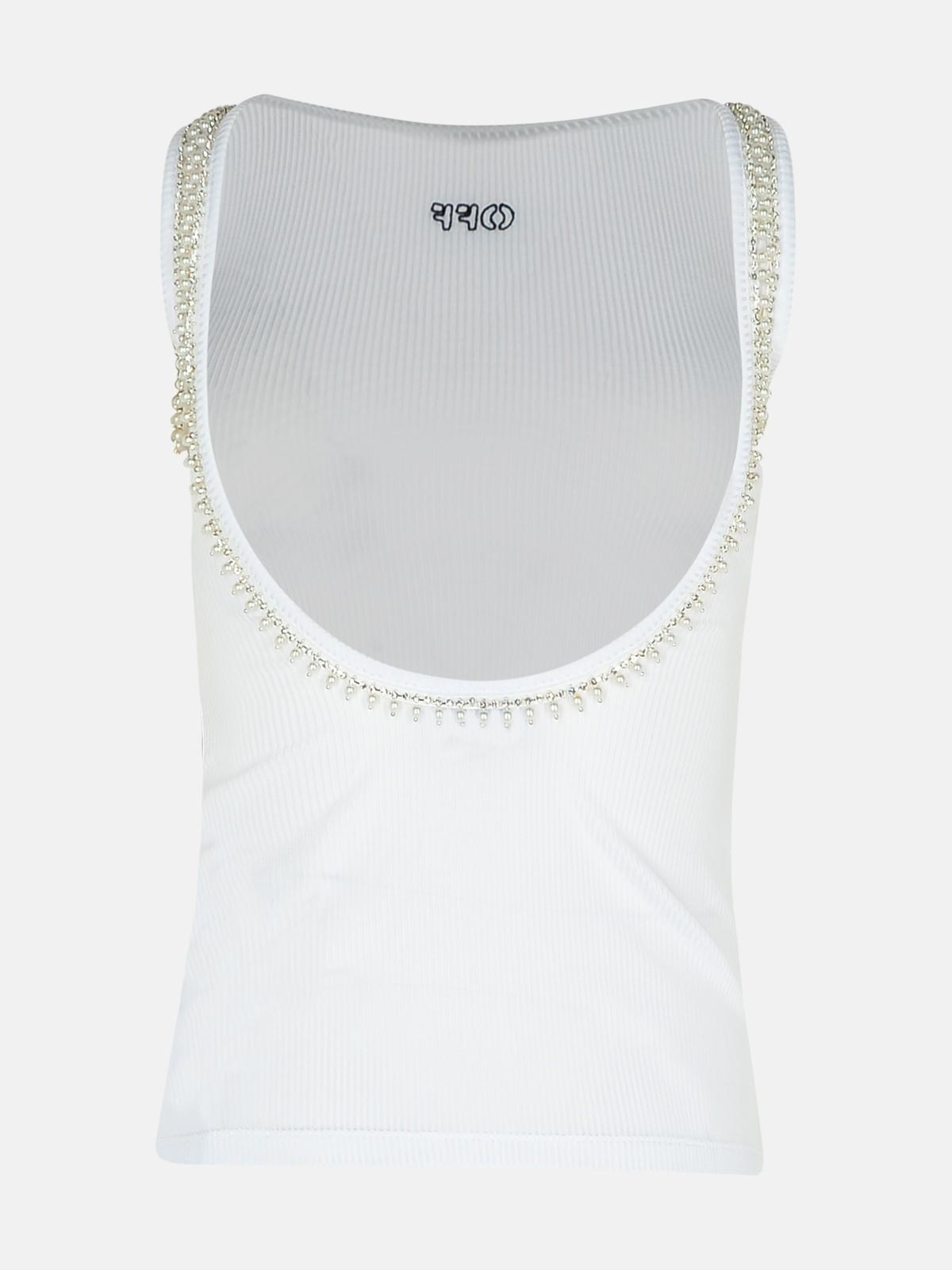 WHITE VISCOSE TANK TOP - 3