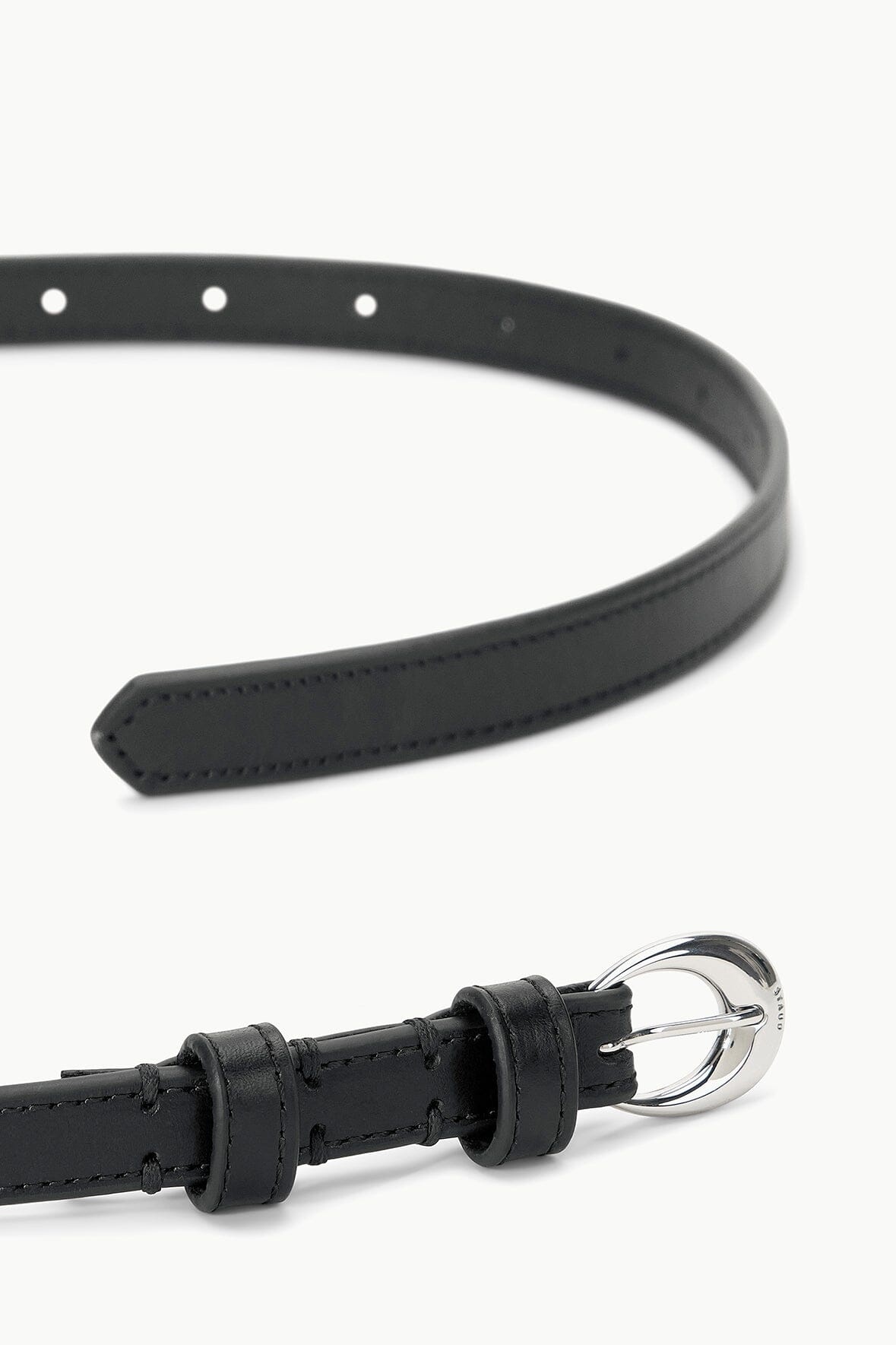STAUD SLIM MOON BUCKLE BELT - 13MM BLACK SILVER - 3