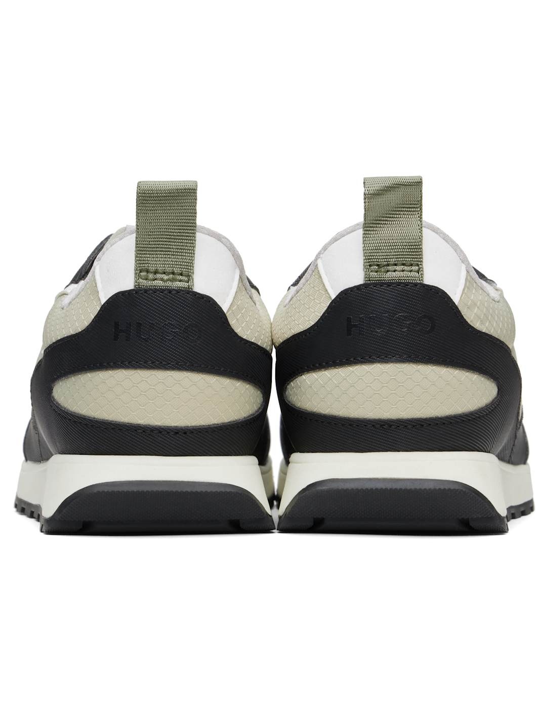 Black & Beige Mixed-Material Ripstop & Faux-Leather Sneakers - 2