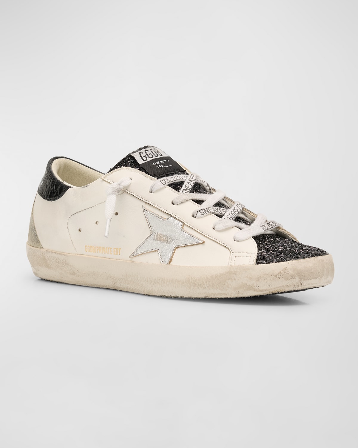 Superstar Glitter Leather Low-Top Sneakers - 3