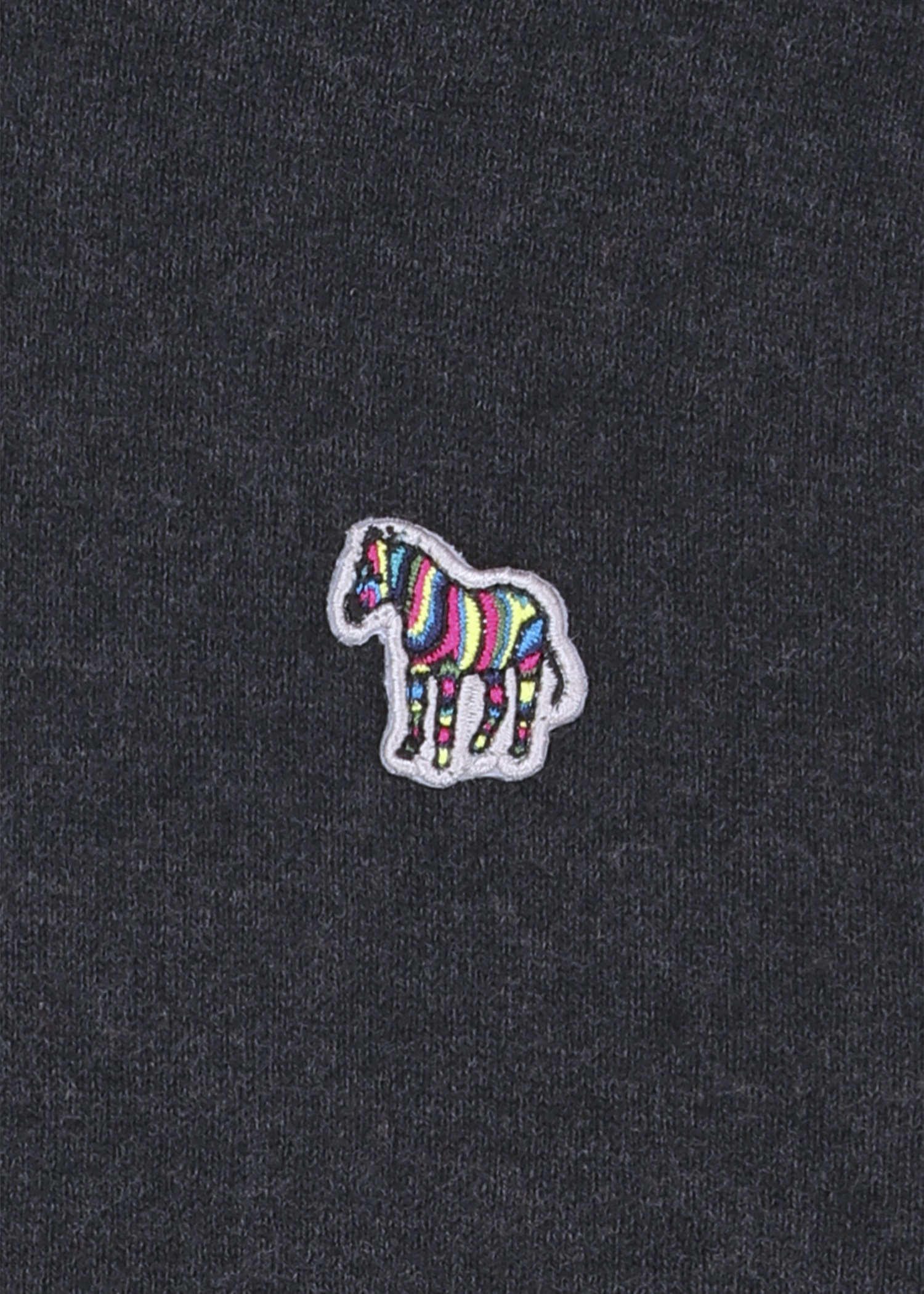 Dark Grey 'Zebra' Cotton-Blend Roll Neck Sweater - 2