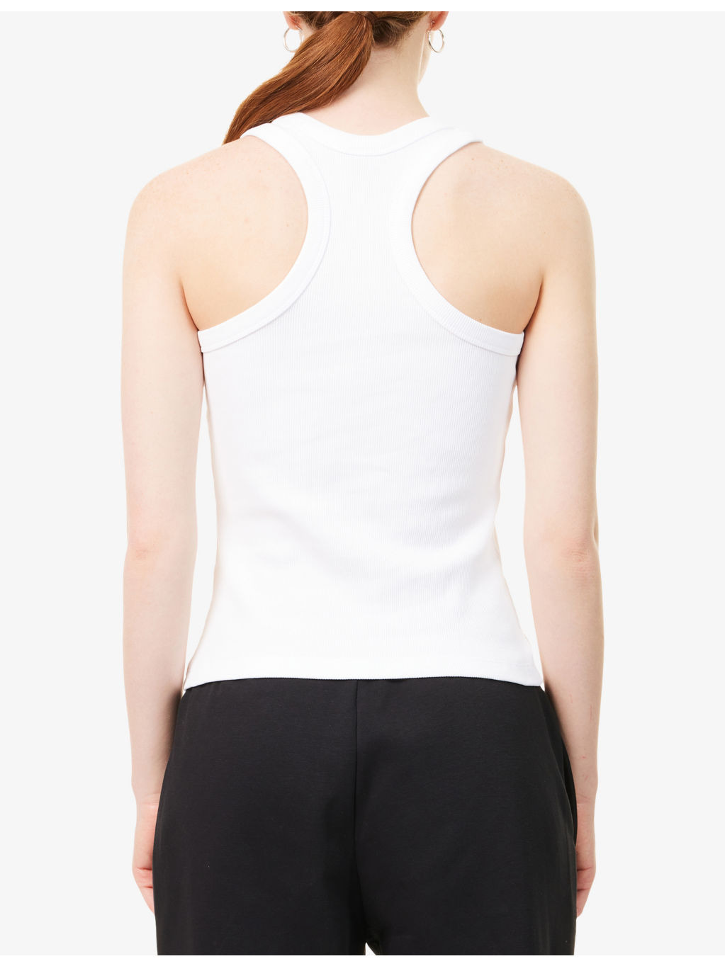 Ribbed Brand-Patch Stretch-Cotton Top - 4