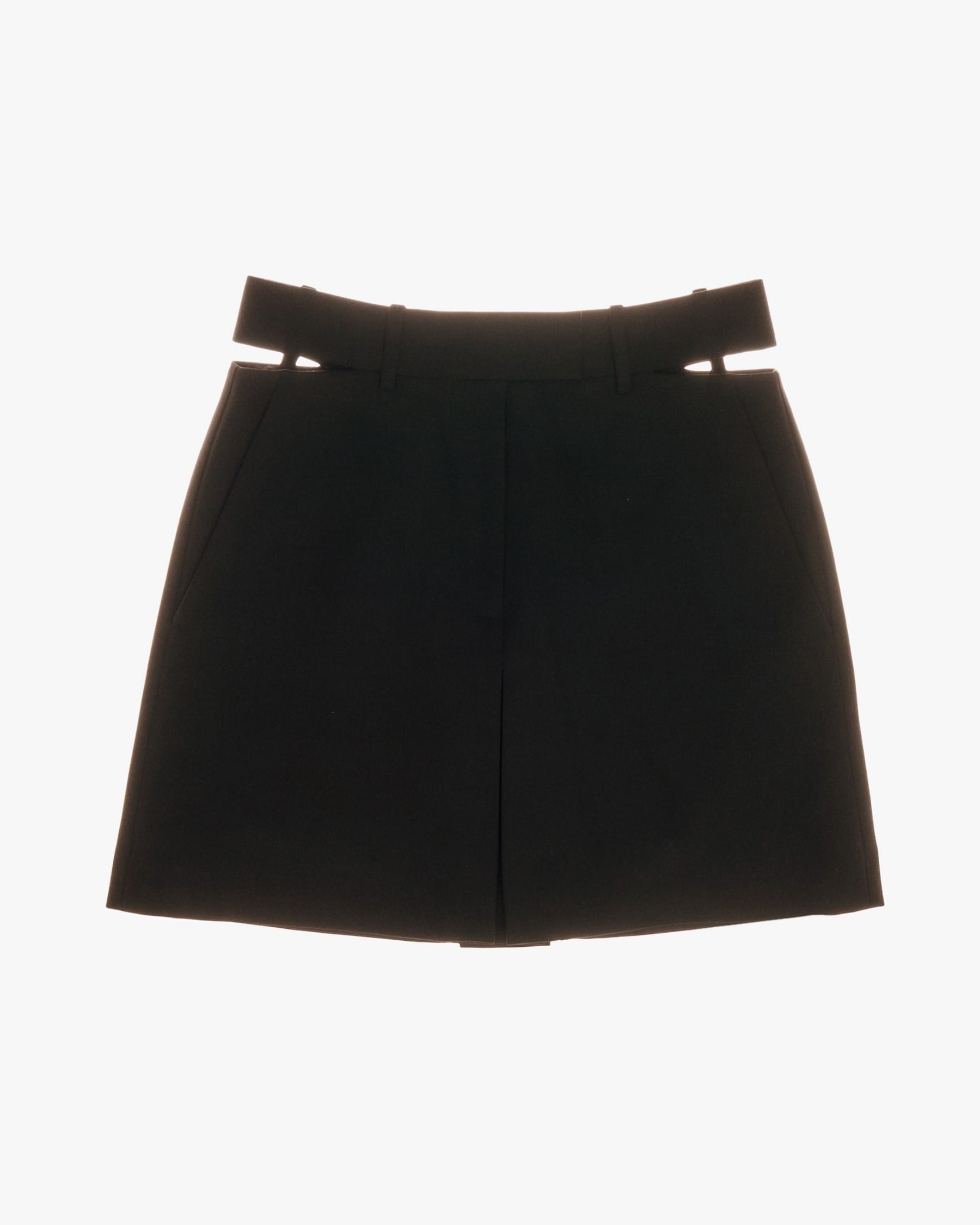 WOOL CUT-OUT MINI SKIRT - 1