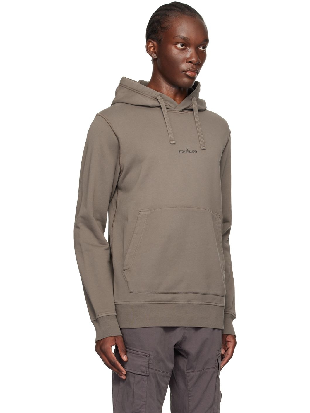 Stone island hoodie taupe sale