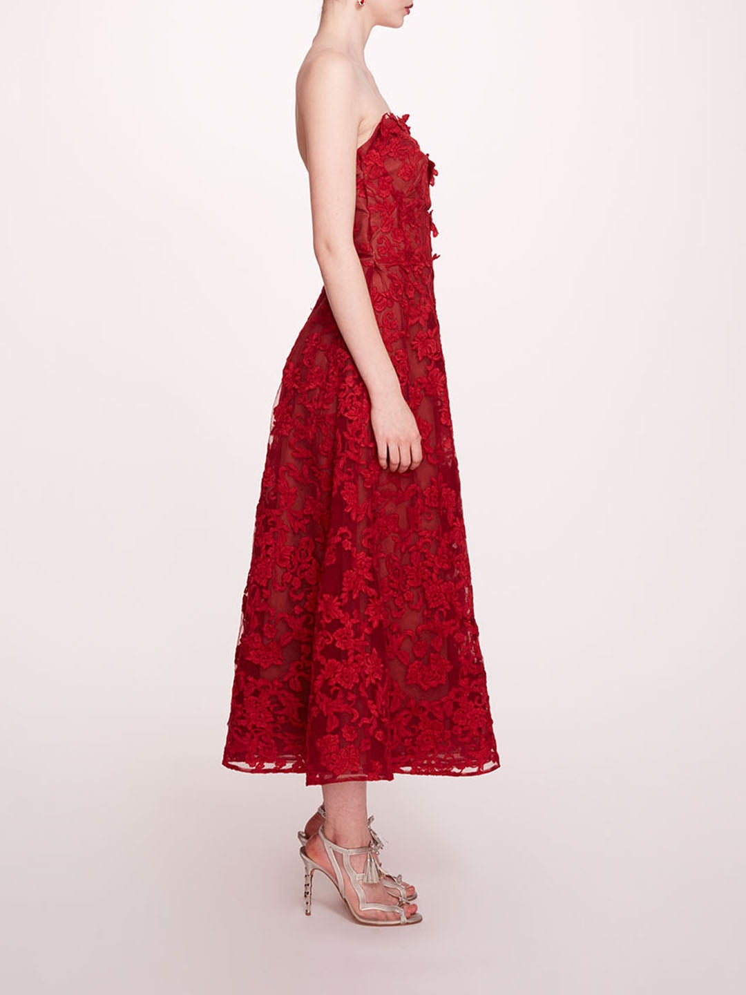 STRAPLESS CORDED MIDI DRESS - 3