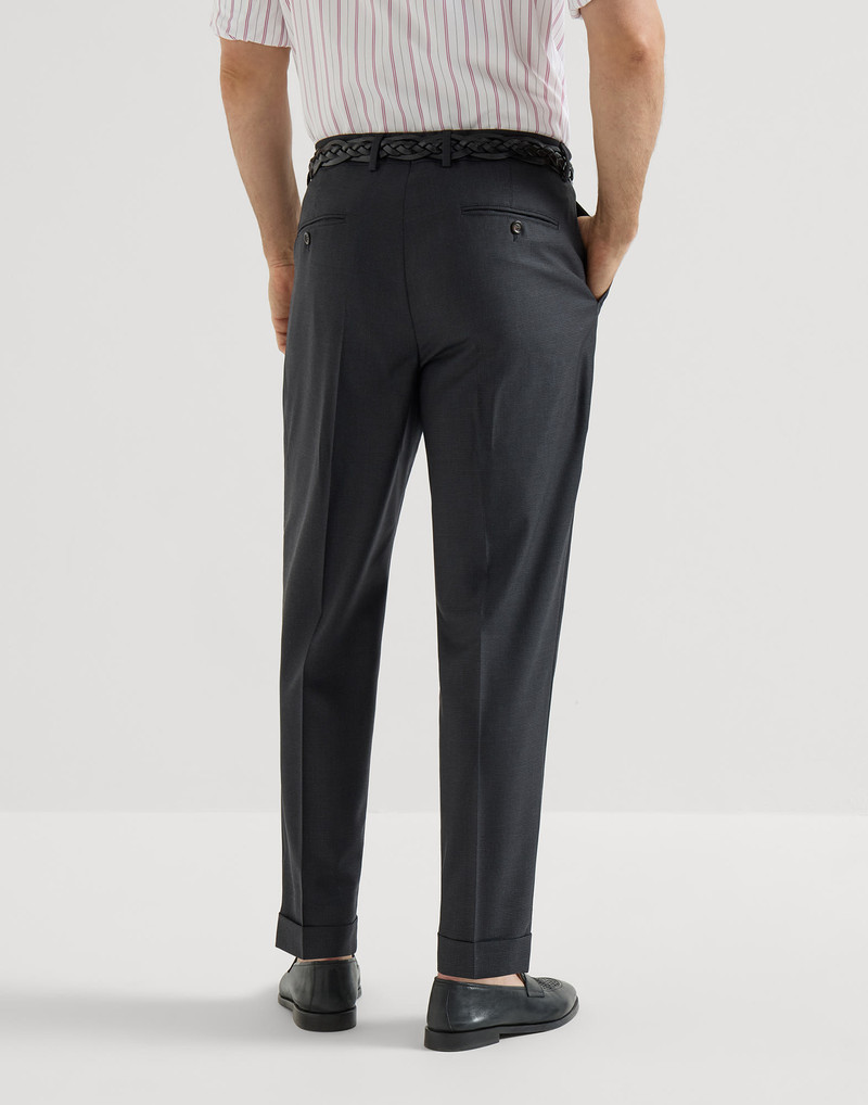 Virgin wool houndstooth 공식적인 적합 바지 3